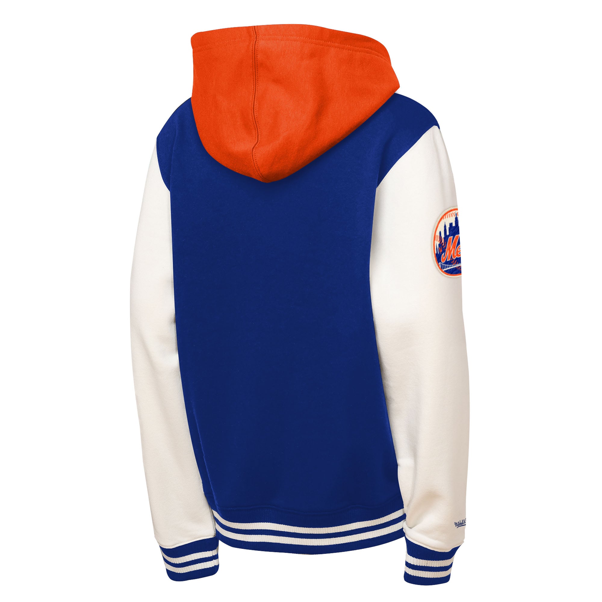 Sweat à capuche entièrement boutonné en polaire Mitchell & Ness Royal New York Mets Courtside pour jeune