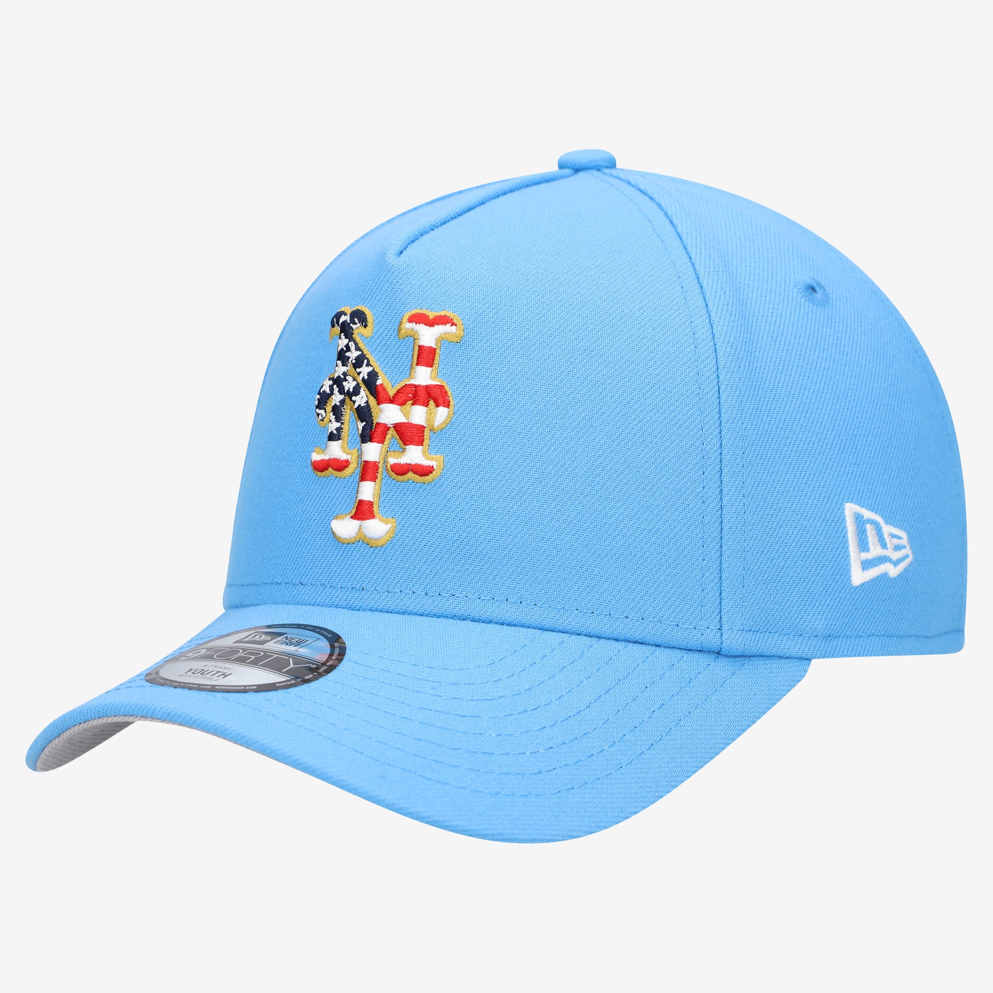 Youth New Era Light Blue New York Mets Celebrate America's 250th 9FORTY A-Frame Adjustable Hat