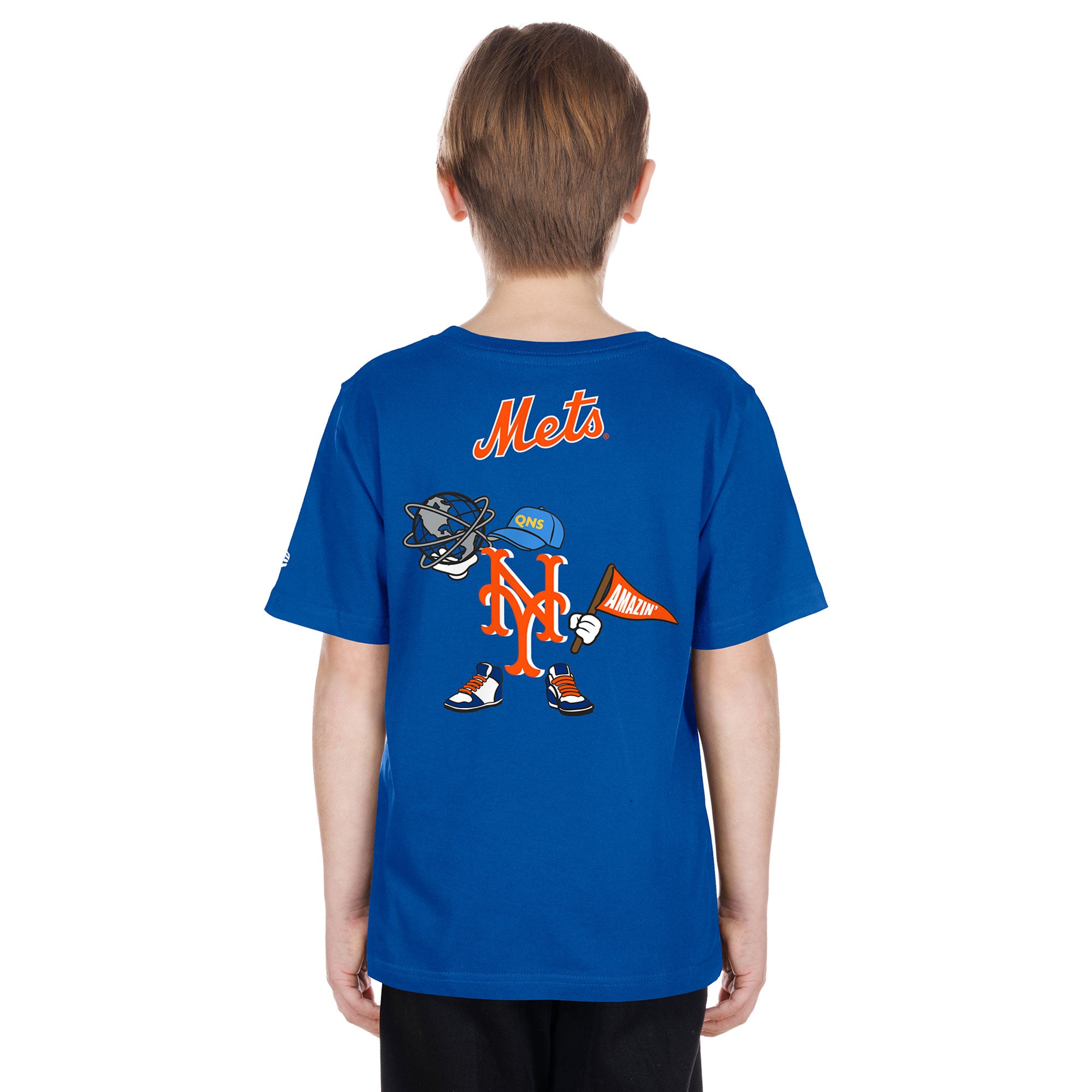 T-shirt New Era Royal York Mets pour jeunes avec logo dessin animé
