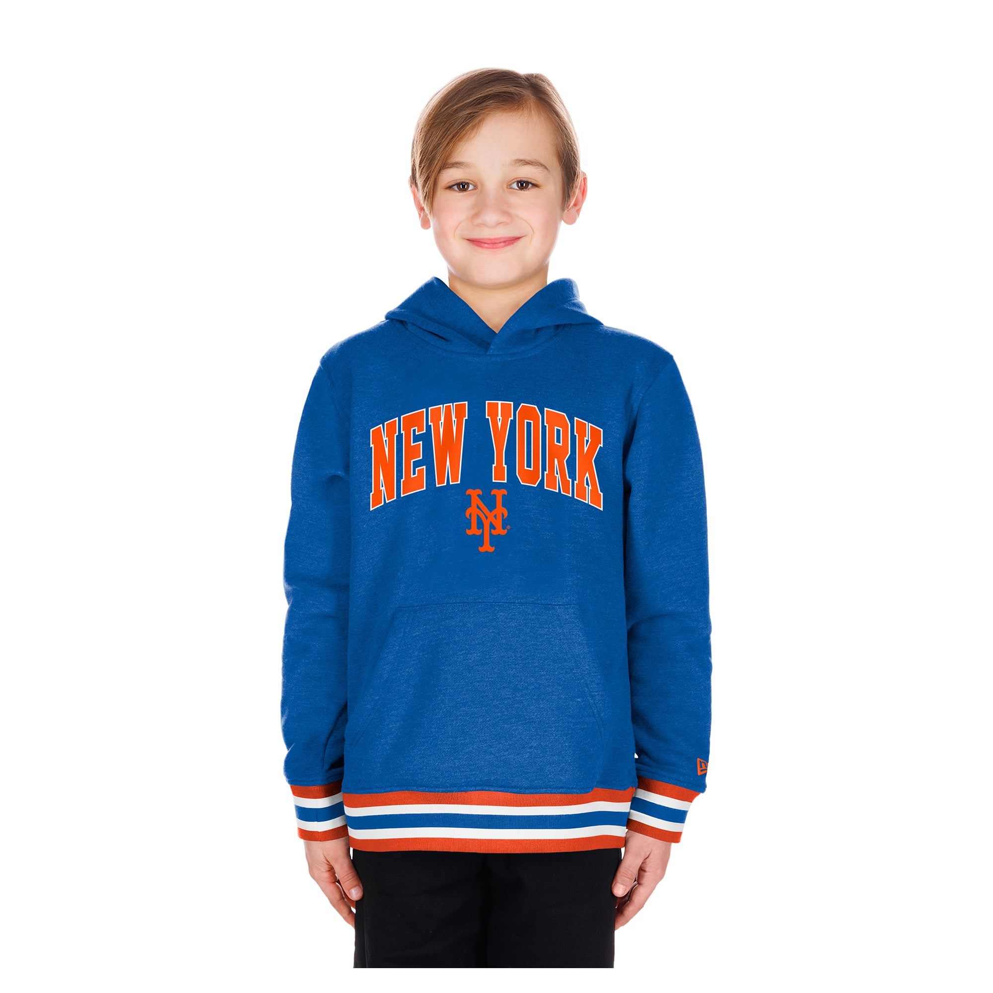 Youth New Era Royal York Mets Knit Trim Pullover Hoodie