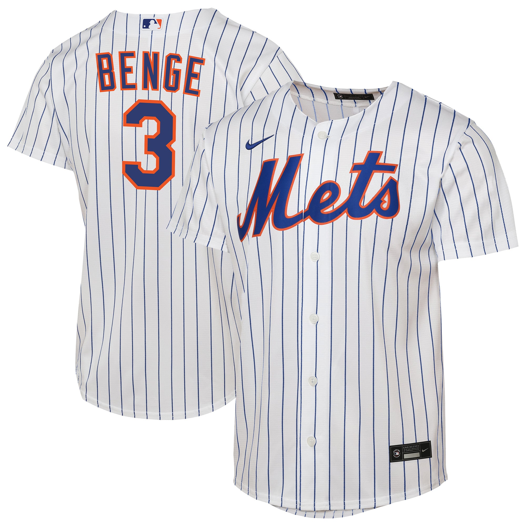 Maillot réplique domicile Nike Carson Benge blanc des Mets de New York pour jeunes