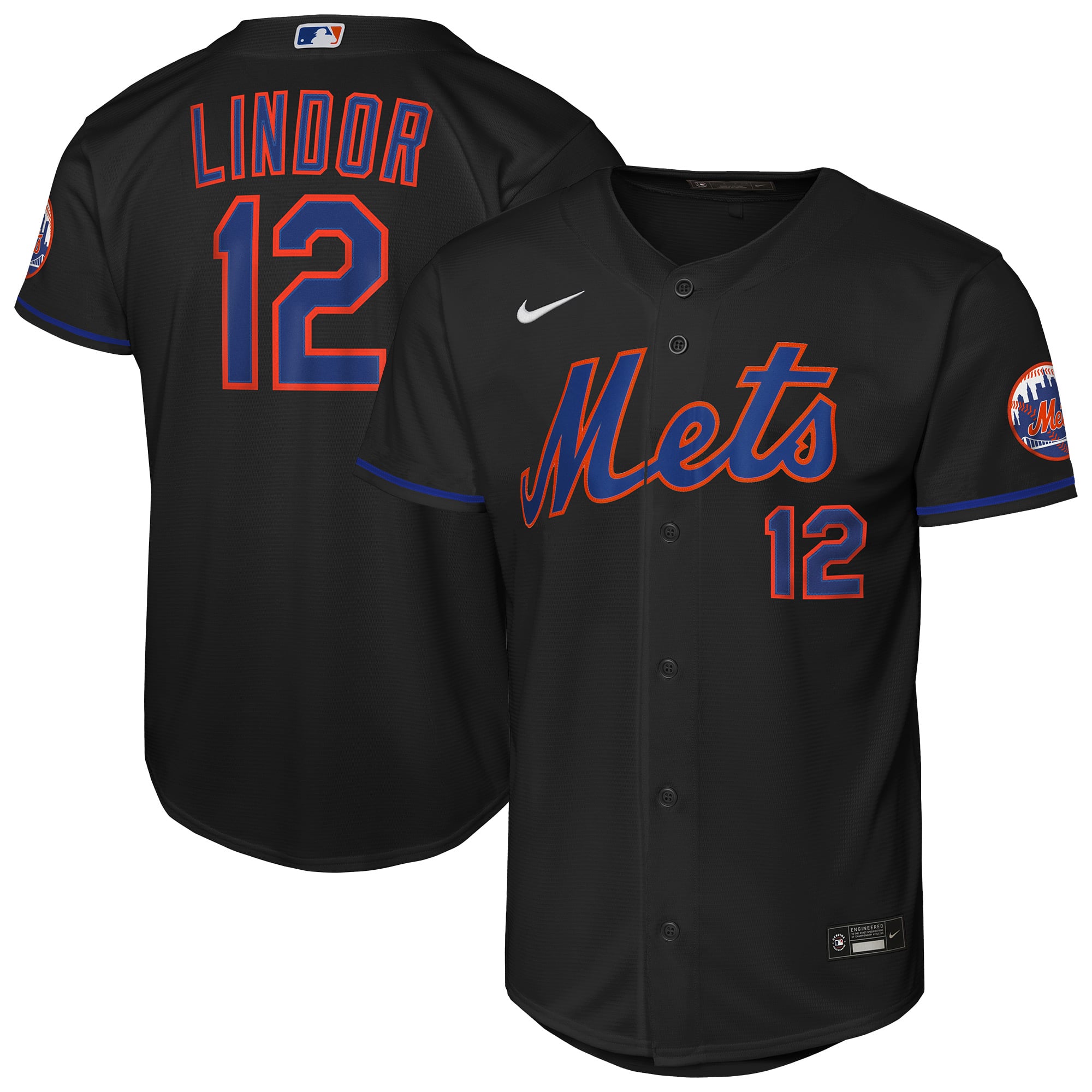 Maillot alternatif Nike Francisco Lindor Royal des Mets de New York pour jeunes