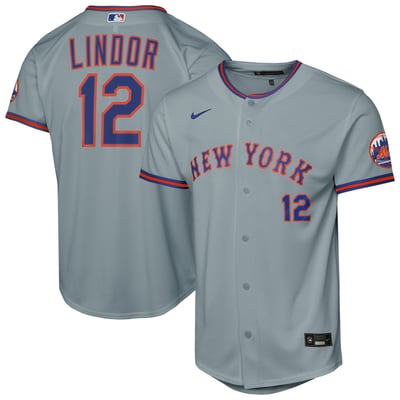 Francisco Lindor New York Mets Nike Youth Road Stadium Jersey - Gray