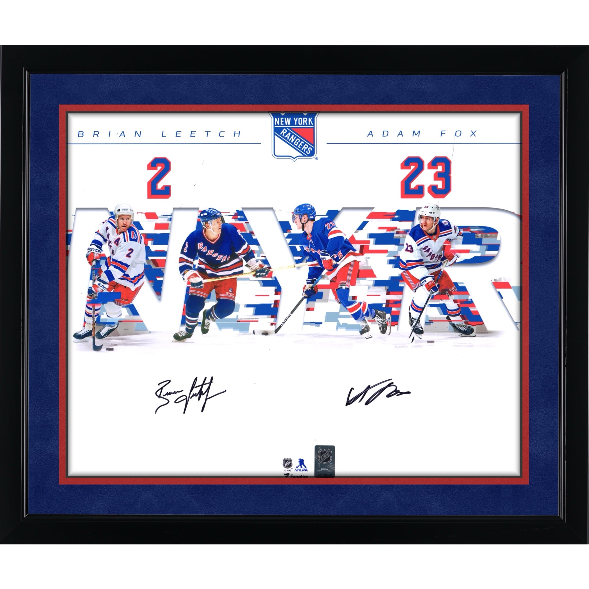 Adam Fox & Brian Leetch New York Rangers Multi-Signed 16" x 20" Dual Photograph