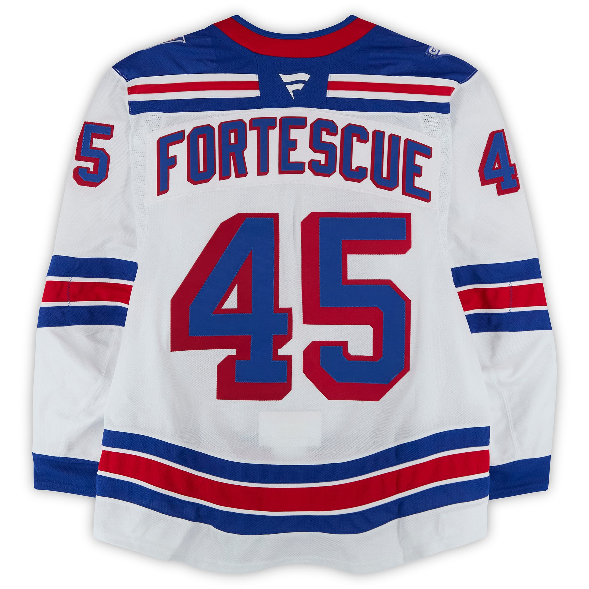 Drew Fortescue New York Rangers Game-Used #45 White Set 3 Jersey vs. Florida Panthers on April 13, 2026