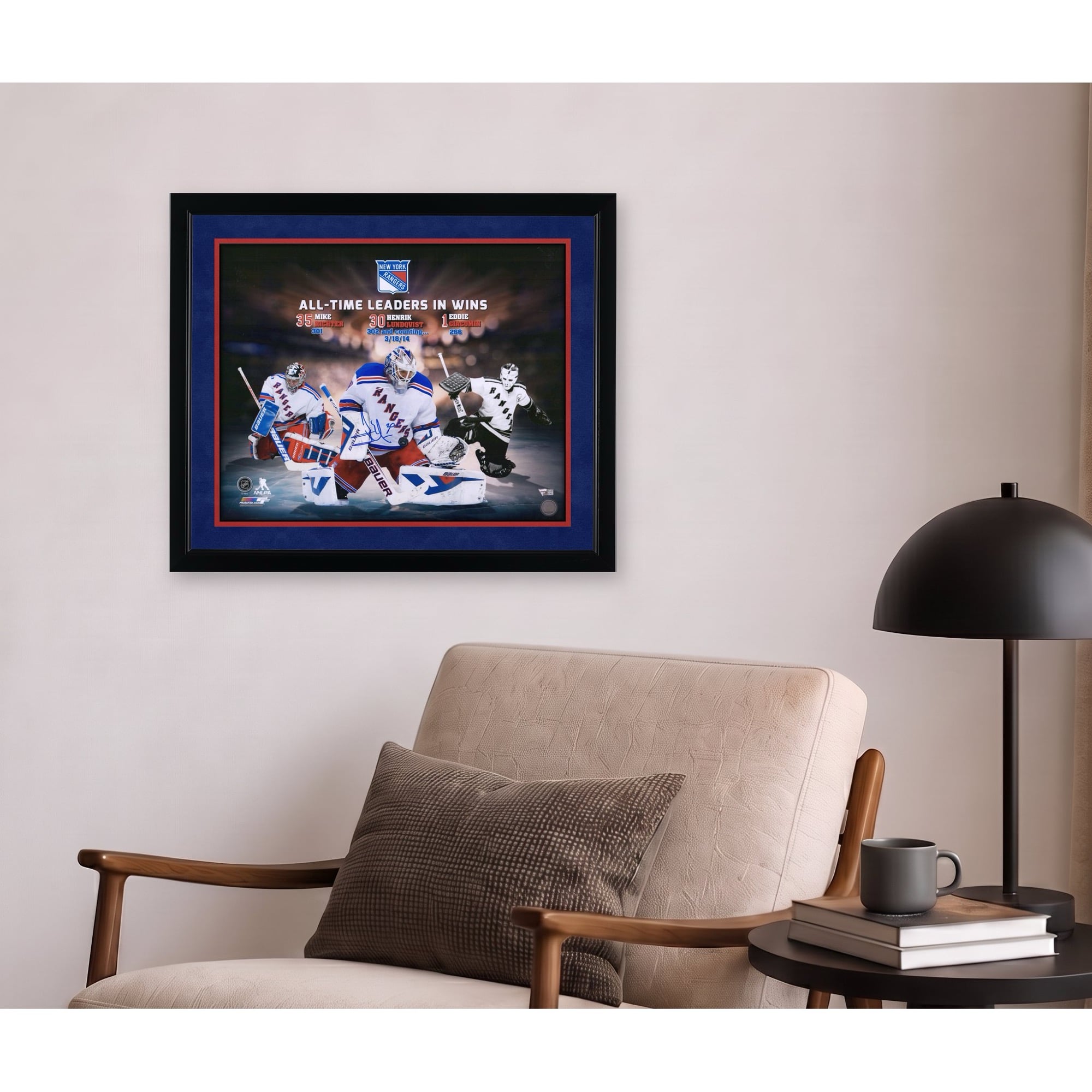 Henrik Lundqvist New York Rangers Autographed 16" x 20" Franchise Wins Leaders Photograph