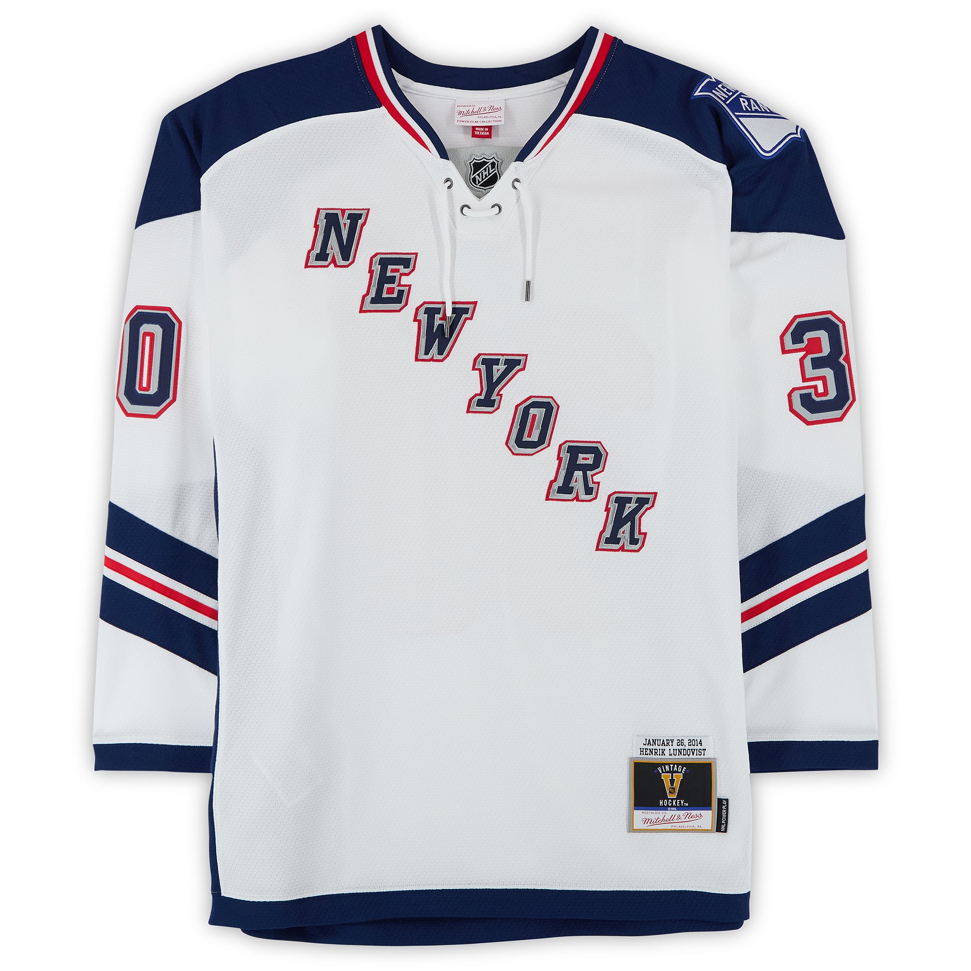 Henrik Lundqvist New York Rangers Autographed Mitchell & Ness 2014 Stadium Series Replica Jersey