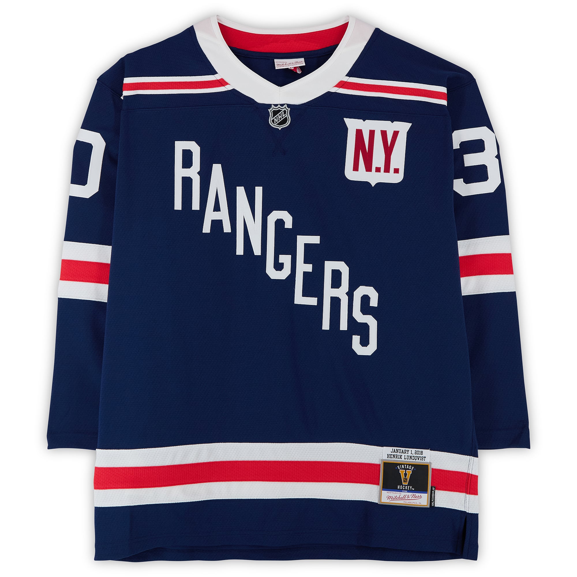 Henrik Lundqvist New York Rangers Autographed Mitchell & Ness 2018 Winter Classic Replica Jersey