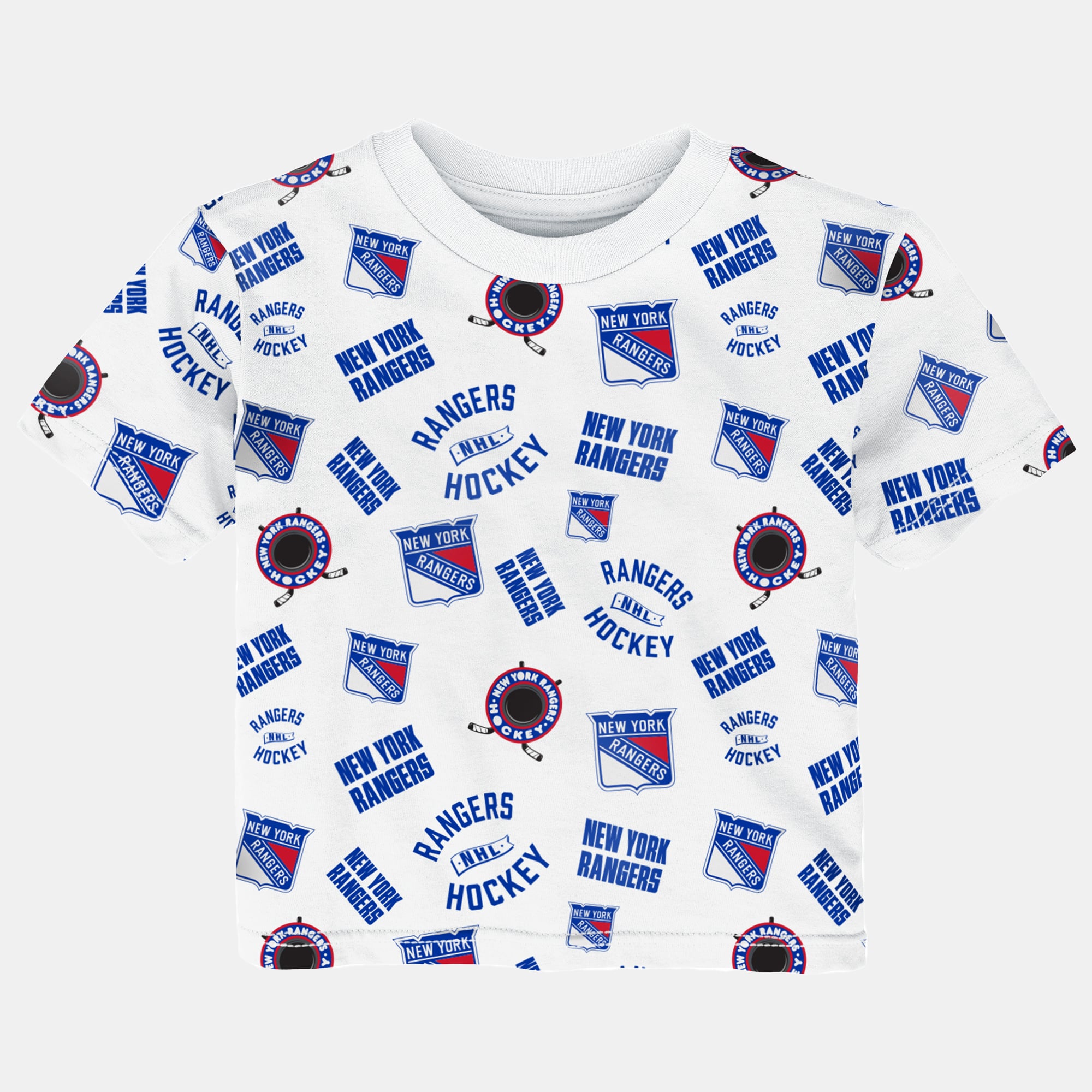 T-shirt blanc à imprimé intégral New York Rangers pour bébé Outerstuff