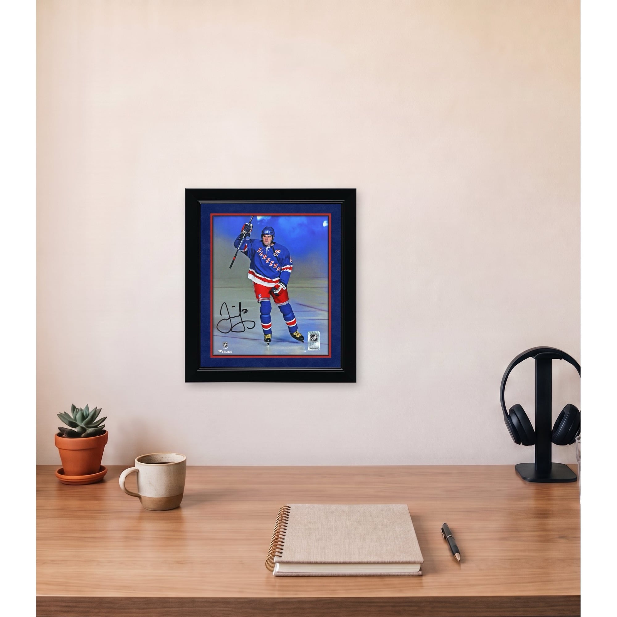 Jaromir Jagr New York Rangers Autographed 8" x 10" Blue Jersey Saluting the Crowd Photograph