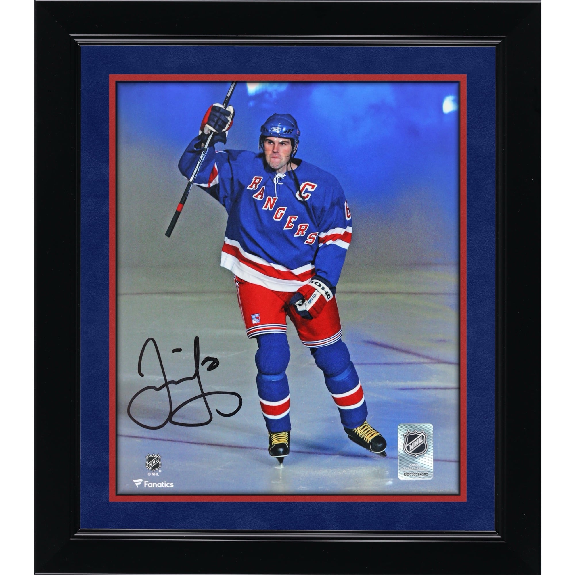 Jaromir Jagr New York Rangers Autographed 8" x 10" Blue Jersey Saluting the Crowd Photograph