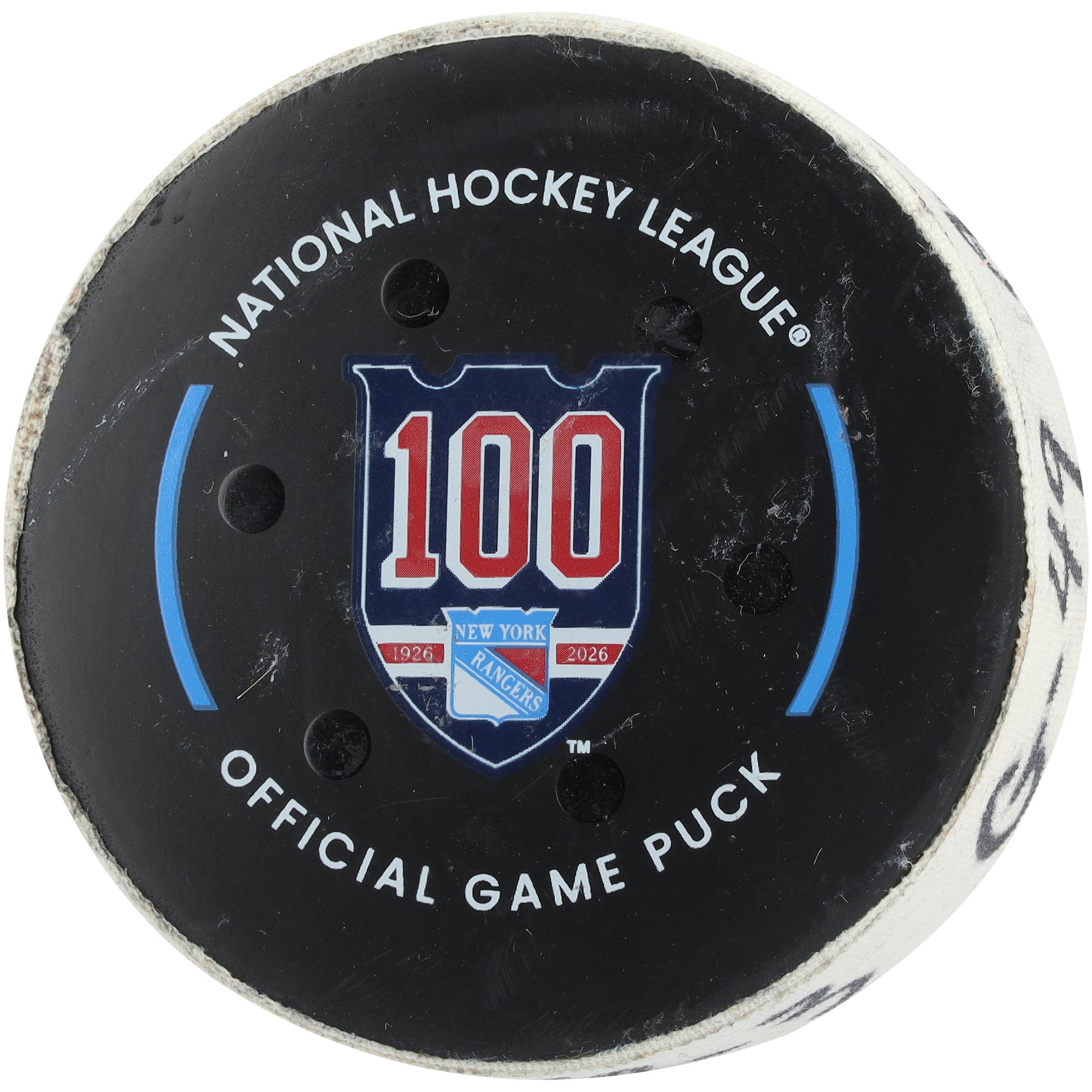 Jaroslav Chmelař New York Rangers Game-Used Goal Puck from March 31, 2026 vs. New Jersey Devils