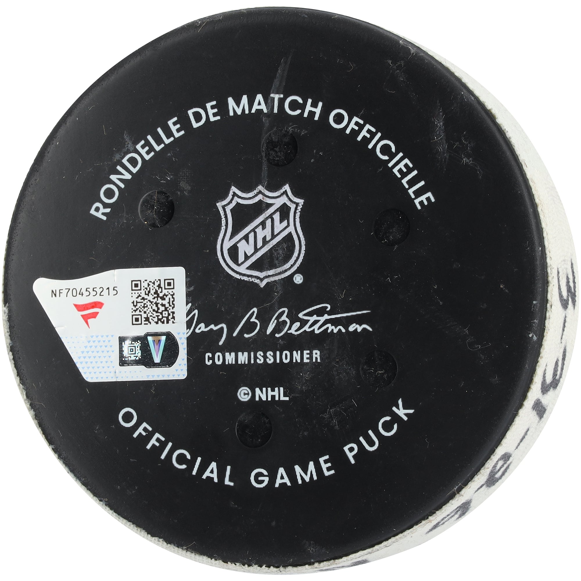 Jaroslav Chmelař New York Rangers Game-Used Goal Puck from March 31, 2026 vs. New Jersey Devils