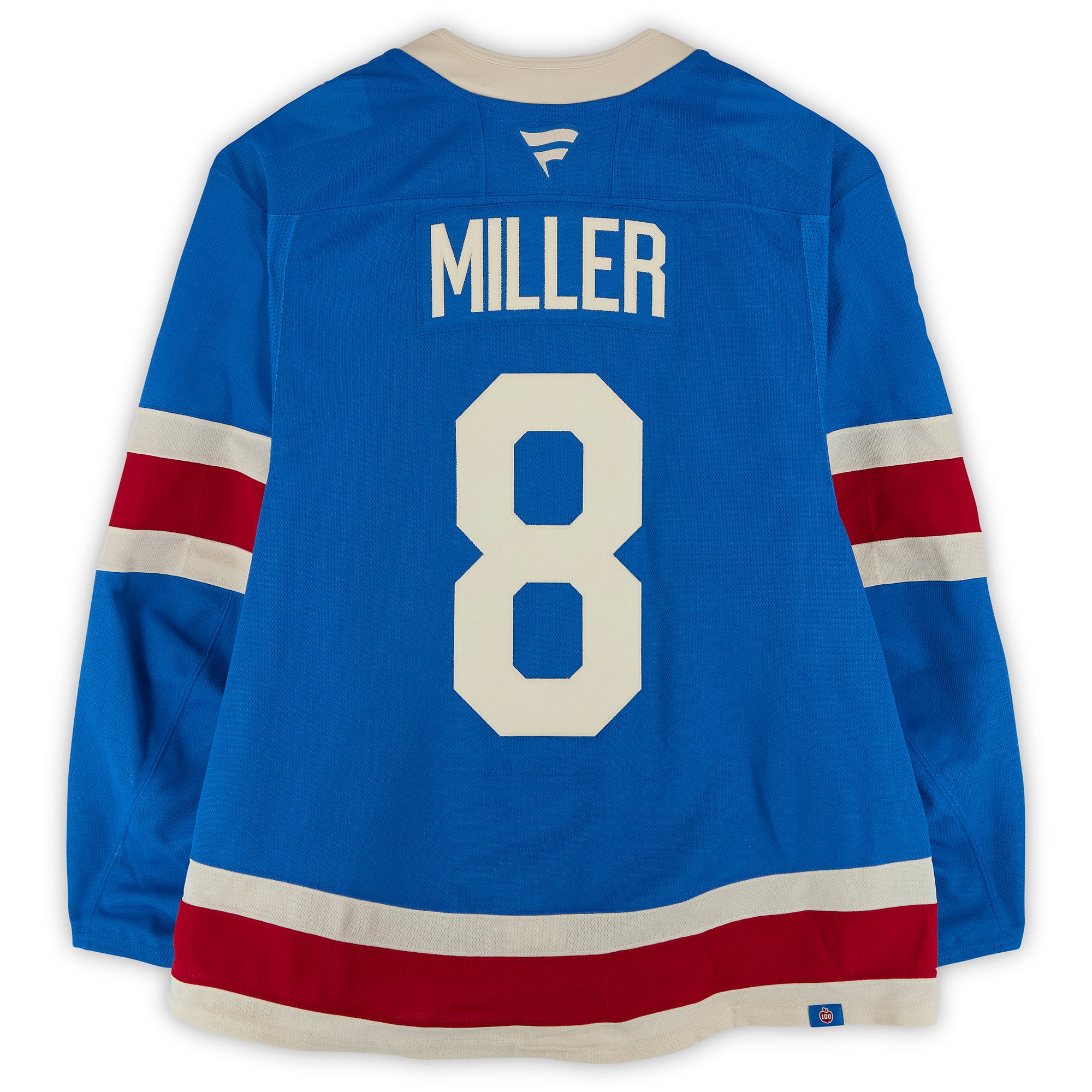 Maillot alternatif bleu n° 10 des Rangers de New York porté par J.T. Miller lors du match contre les Sabres de Buffalo le 8 avril 2026