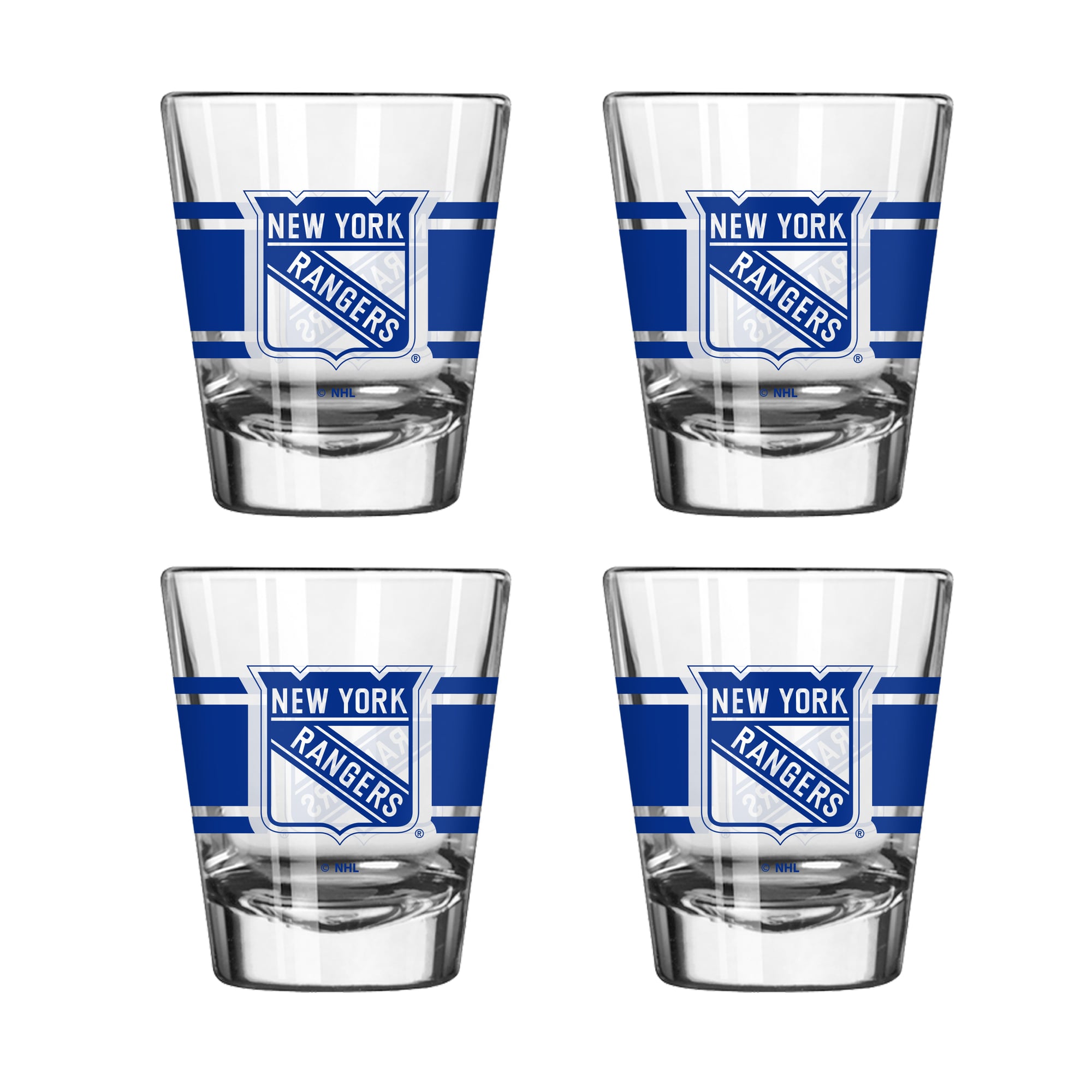 Logo Brands New York Rangers Four-Piece Stripe Shot Glass Set