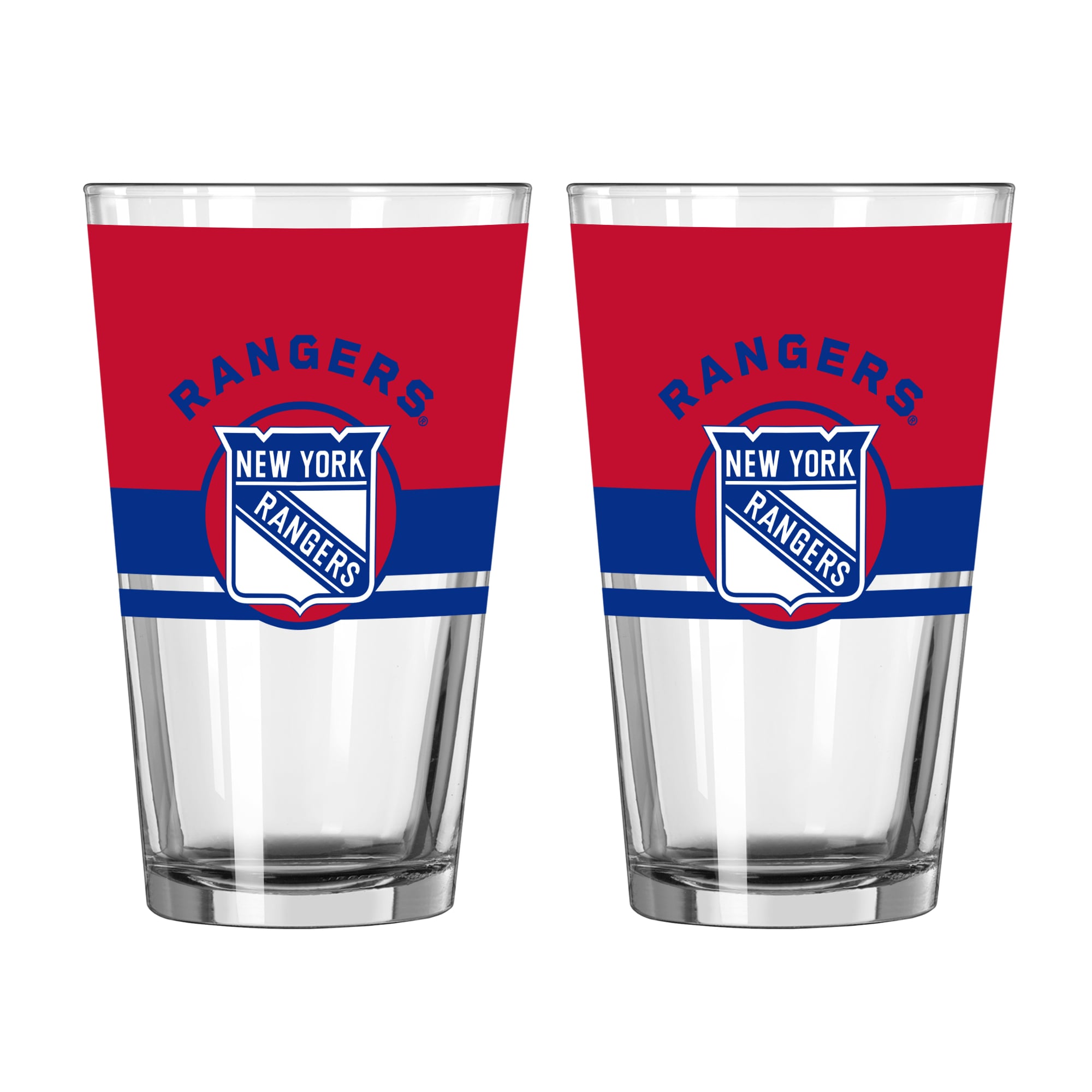 Ensemble de deux verres à bière Horizon de 473 ml (16 oz) Logo Brands New York Rangers