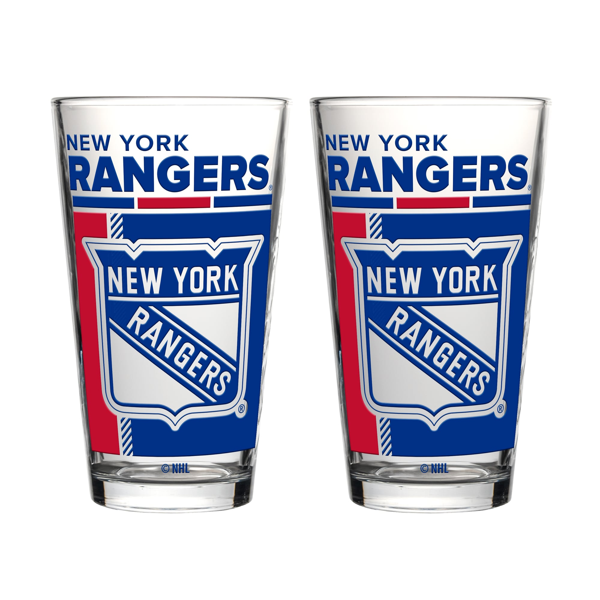 Ensemble de deux verres à bière Logo Brands New York Rangers de 473 ml (16 oz).