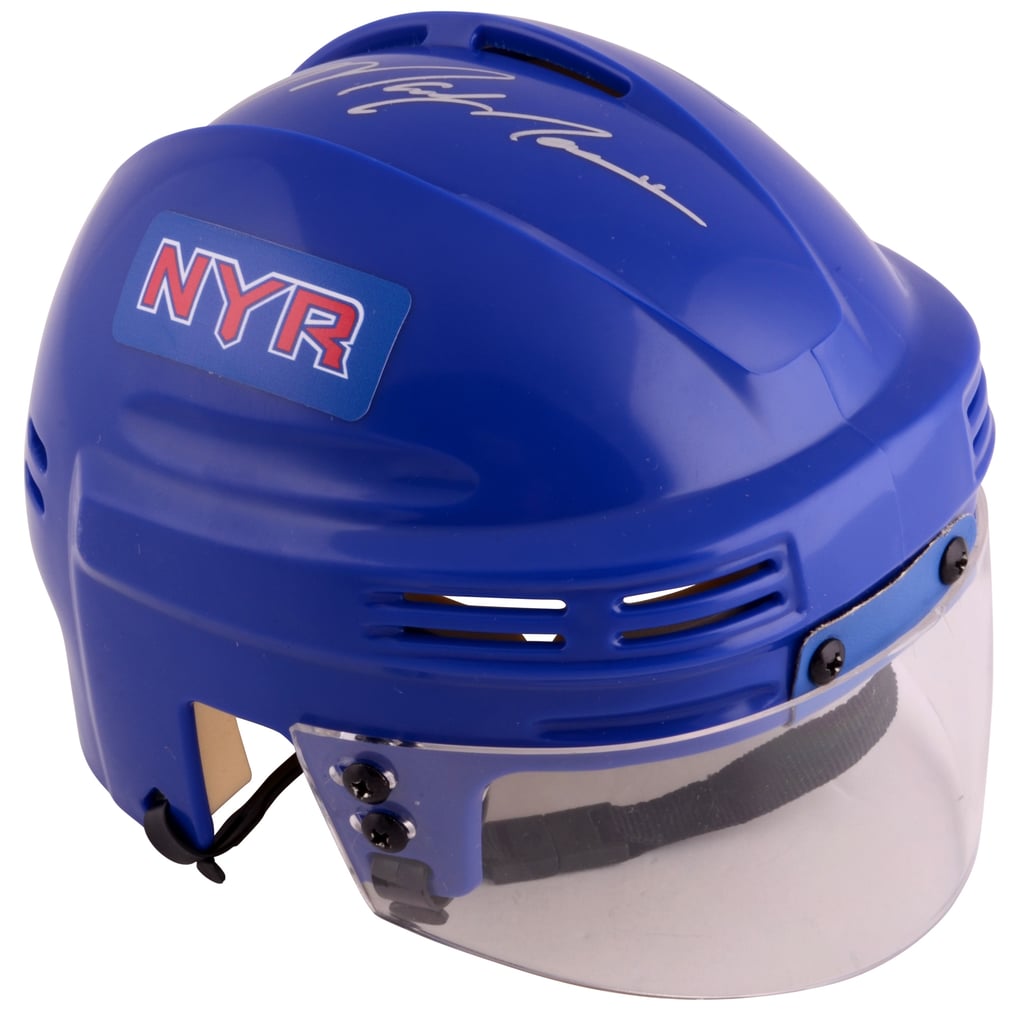 Autographed New York Rangers Mark Messier Steiner Sports Blue Mini Helmet