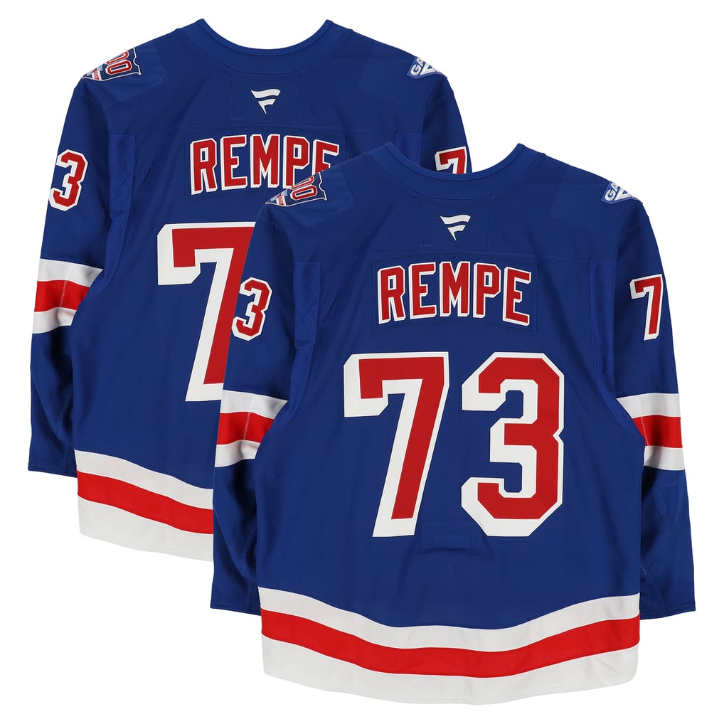 Matt Rempe New York Rangers Fanatics Authentic Game-Used #70 Blue Set 2 Jersey from the 2025-26 NHL Season