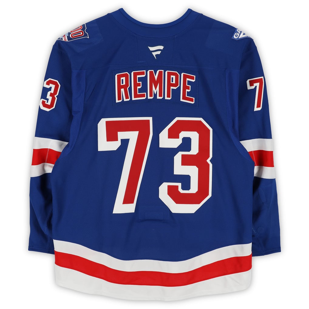 Matt Rempe New York Rangers Fanatics Authentic Game-Used #70 Blue Set 2 Jersey from the 2025-26 NHL Season