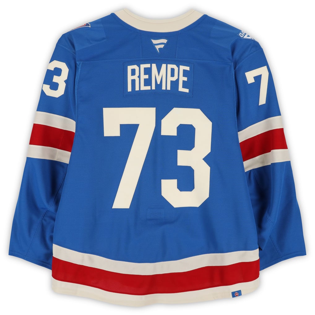 Matt Rempe New York Rangers Fanatics Authentic Game-Used #73 Blue Centennial Jersey vs. Carolina Hurricanes on February 5, 2026