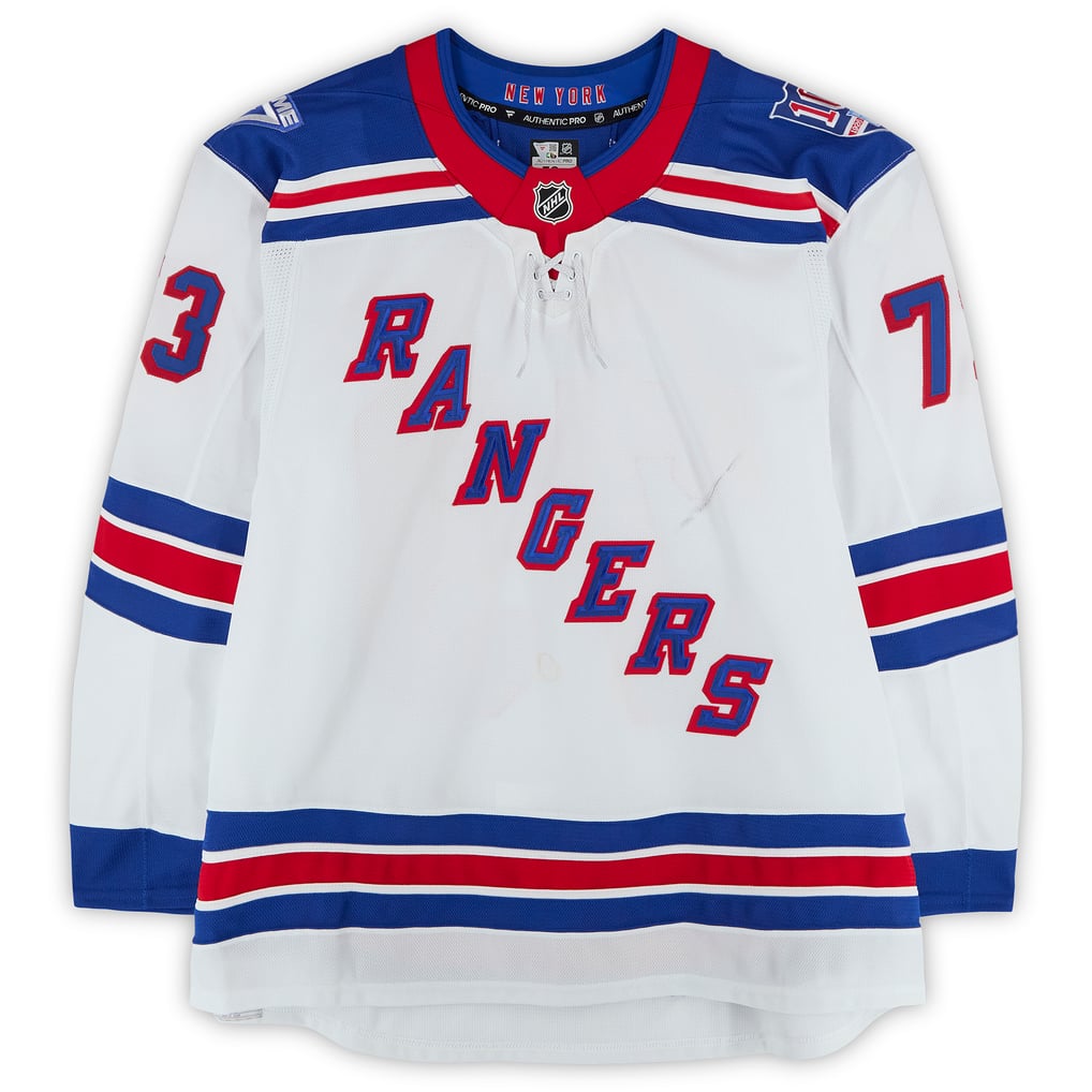 Matt Rempe New York Rangers Fanatics Authentic Game-Used #73 White Set 1 Jersey from the 2025-26 NHL Season 