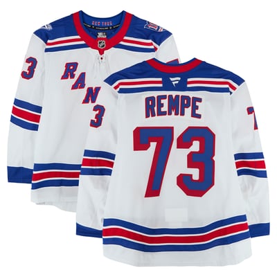 Matt Rempe New York Rangers Fanatics Authentic Game-Used #73 White Set 1 Jersey from the 2025-26 NHL Season 