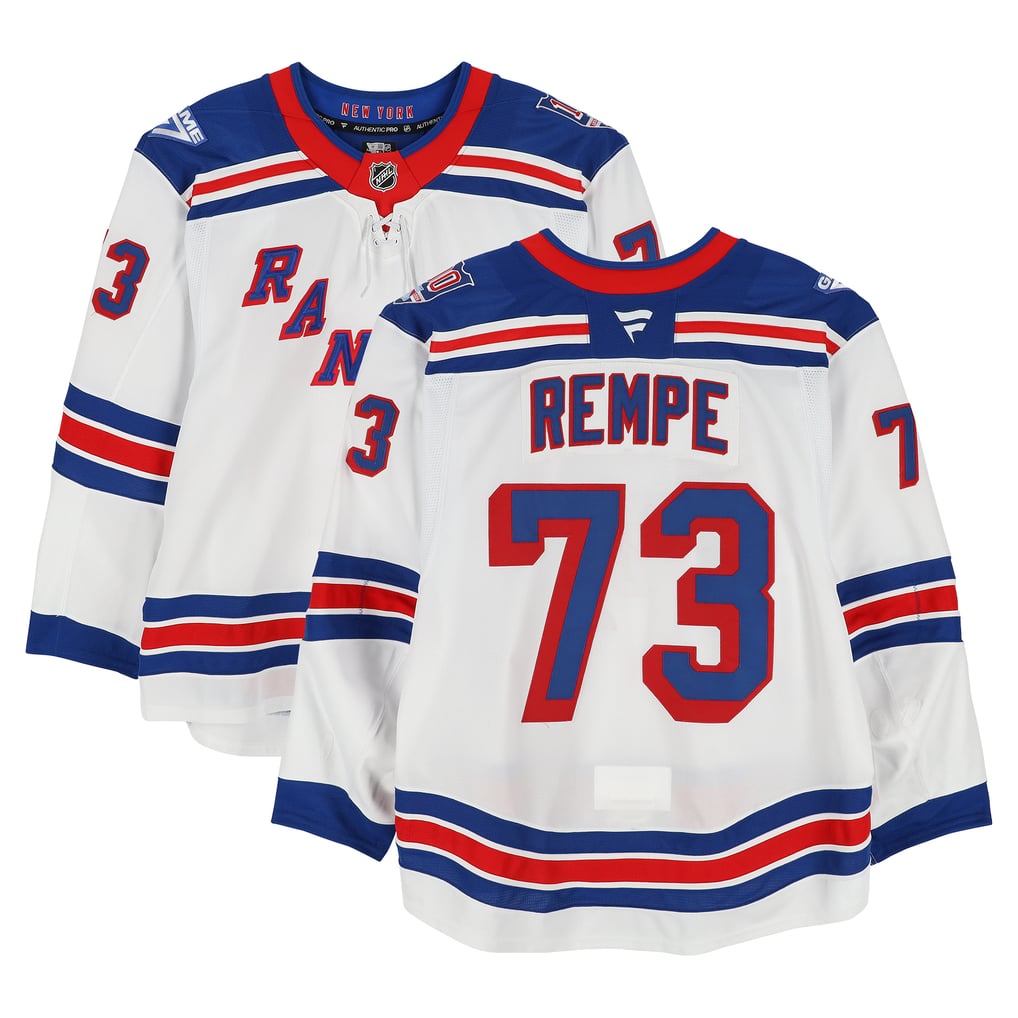 Matt Rempe New York Rangers Fanatics Authentic Game-Used #73 White Set 2 Jersey from the 2025-26 NHL Season