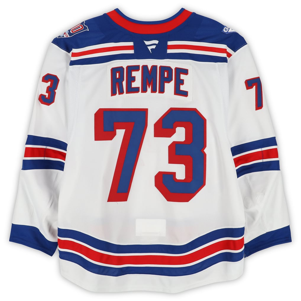 Matt Rempe New York Rangers Fanatics Authentic Game-Used #73 White Set 2 Jersey from the 2025-26 NHL Season