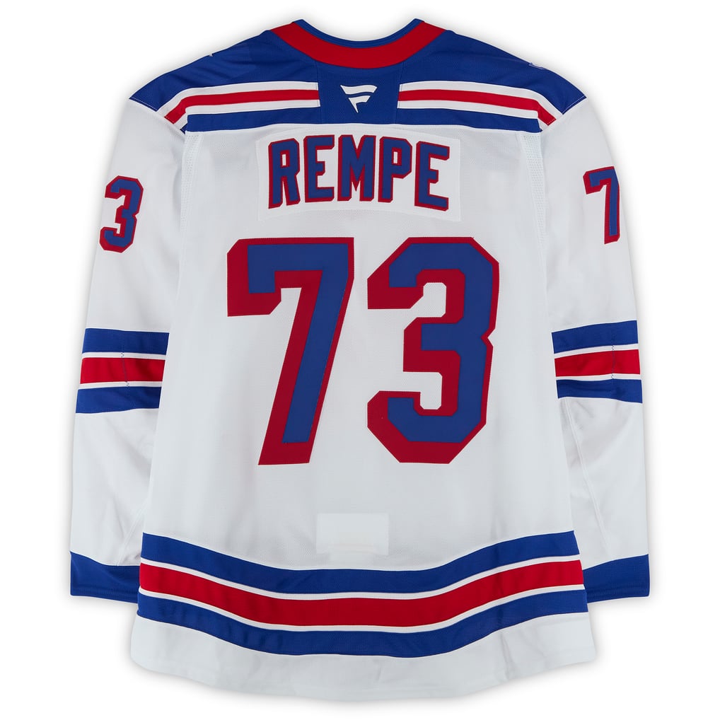 Matt Rempe New York Rangers Fanatics Authentic Game-Used #73 White Set 3 Jersey from the 2025-26 NHL Season  