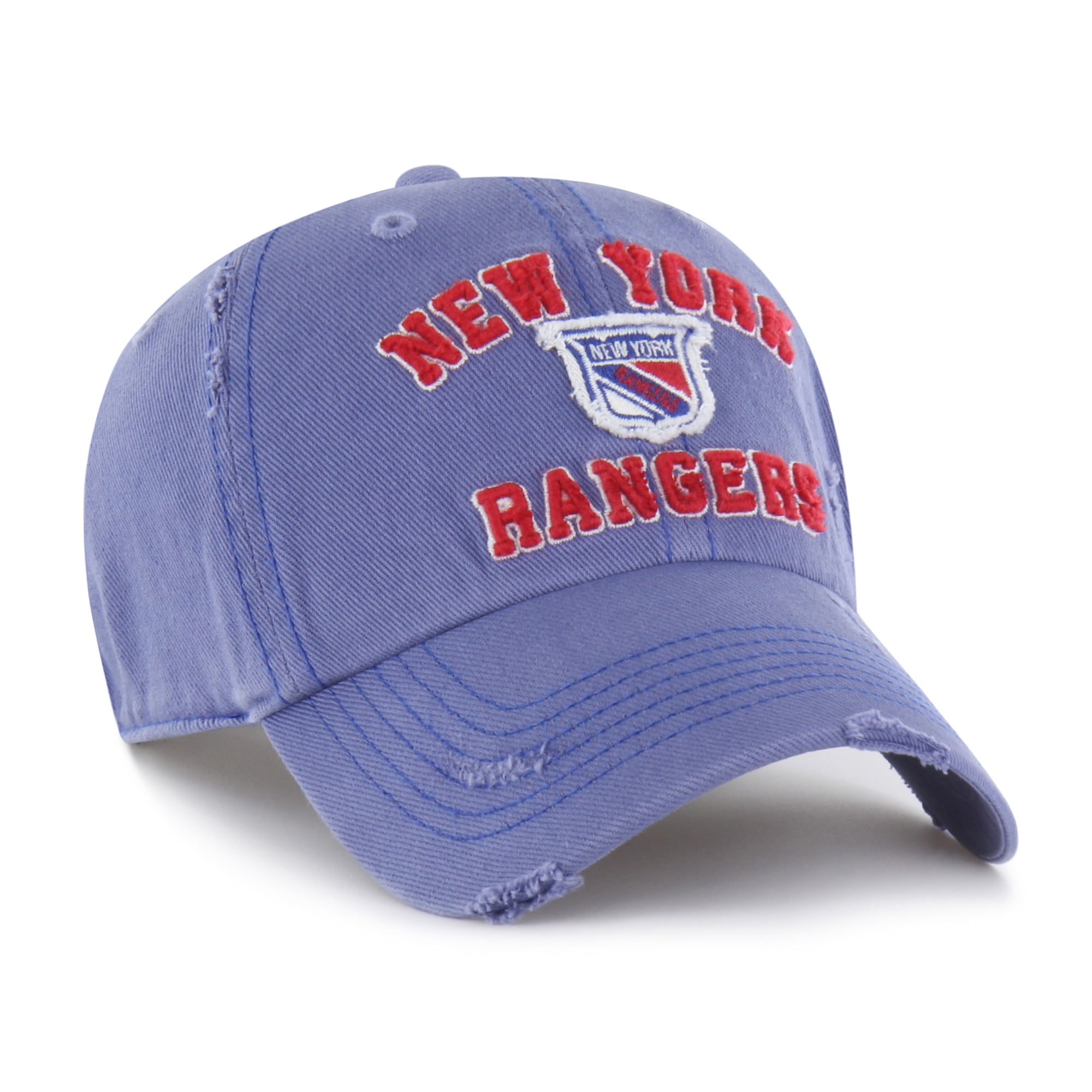 Men's '47 Blue New York Rangers Seymoore Distressed Applique Clean Up Adjustable Hat