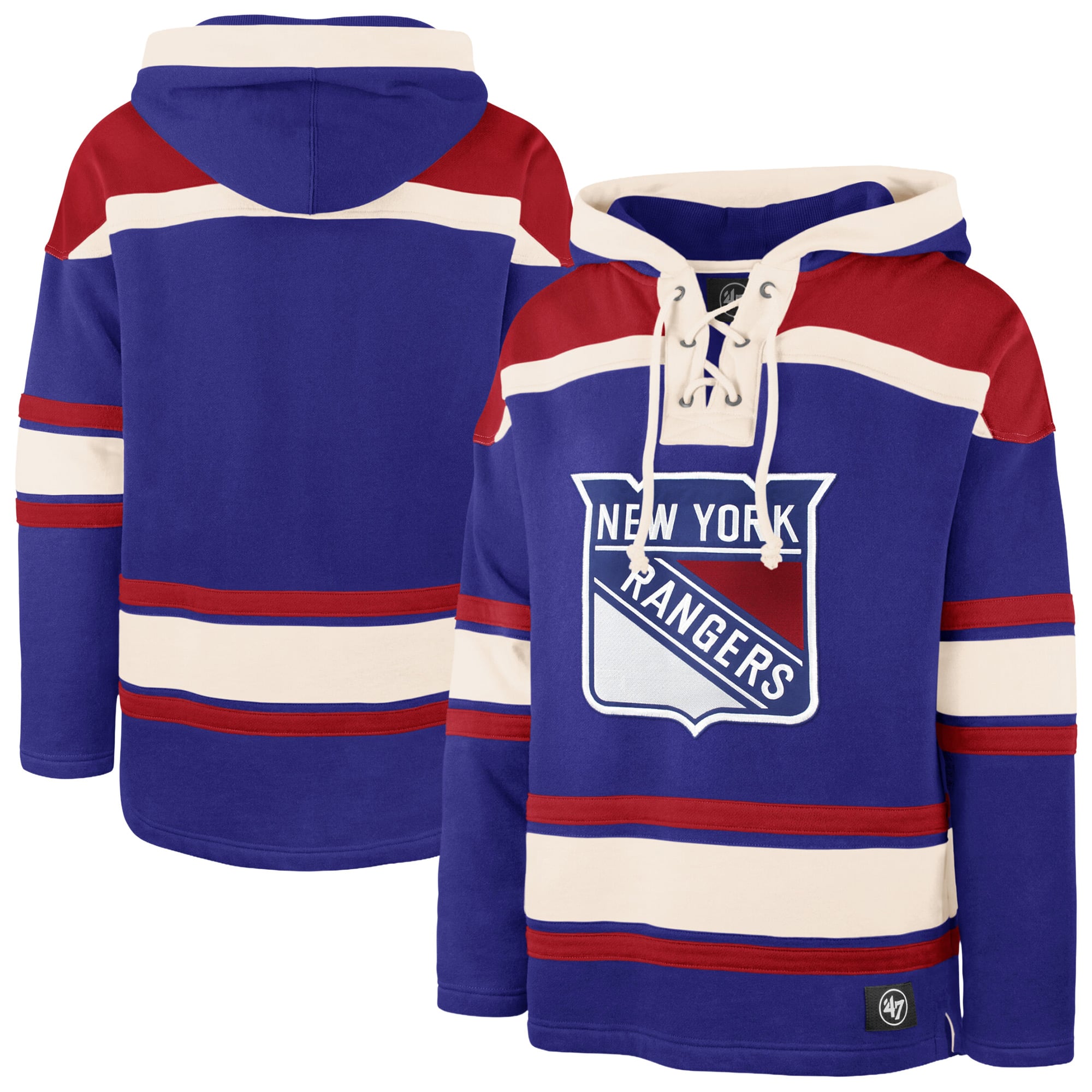 Sweat à capuche Superior Lacer bleu '47 pour homme des New York Rangers