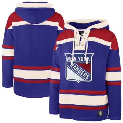 New York Rangers '47 Superior Lacer Hoodie - Blue