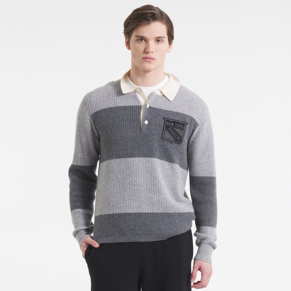 Pull de rugby en cachemire gris chiné Todd Snyder des Rangers de New York pour homme par Fanatics Athletic