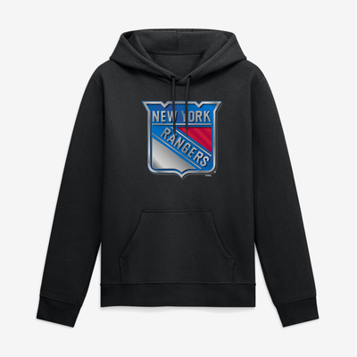 New York Rangers Big & Tall Metallic Mascot Hoodie - Black