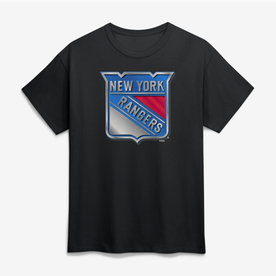 New York Rangers Big & Tall Metallic Mascot T-Shirt - Black