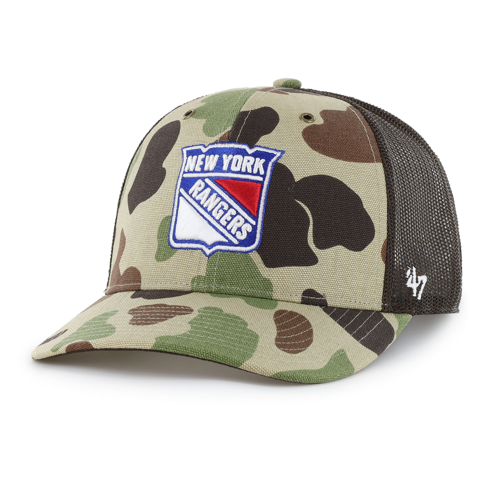 Casquette trucker ajustable Carhartt x '47 Duck Camo New York Rangers pour homme