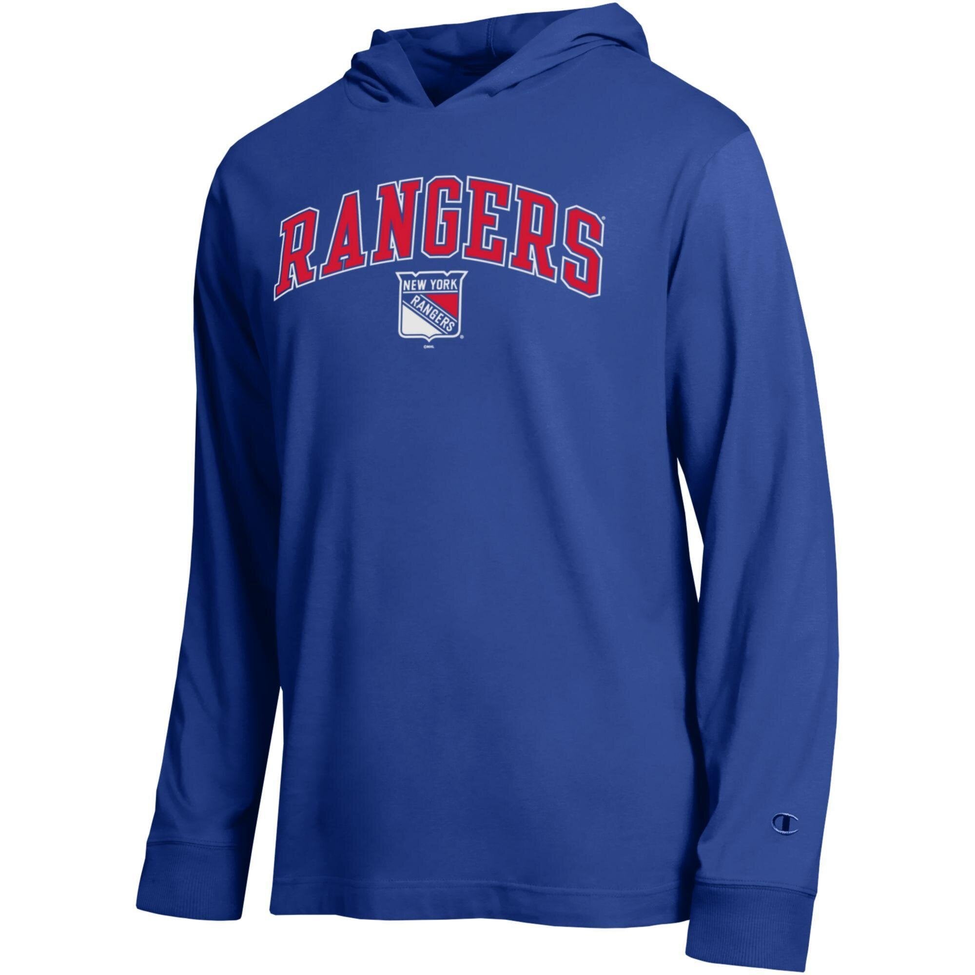 T-shirt à manches longues et capuche léger Champion bleu New York Rangers All-Star pour homme