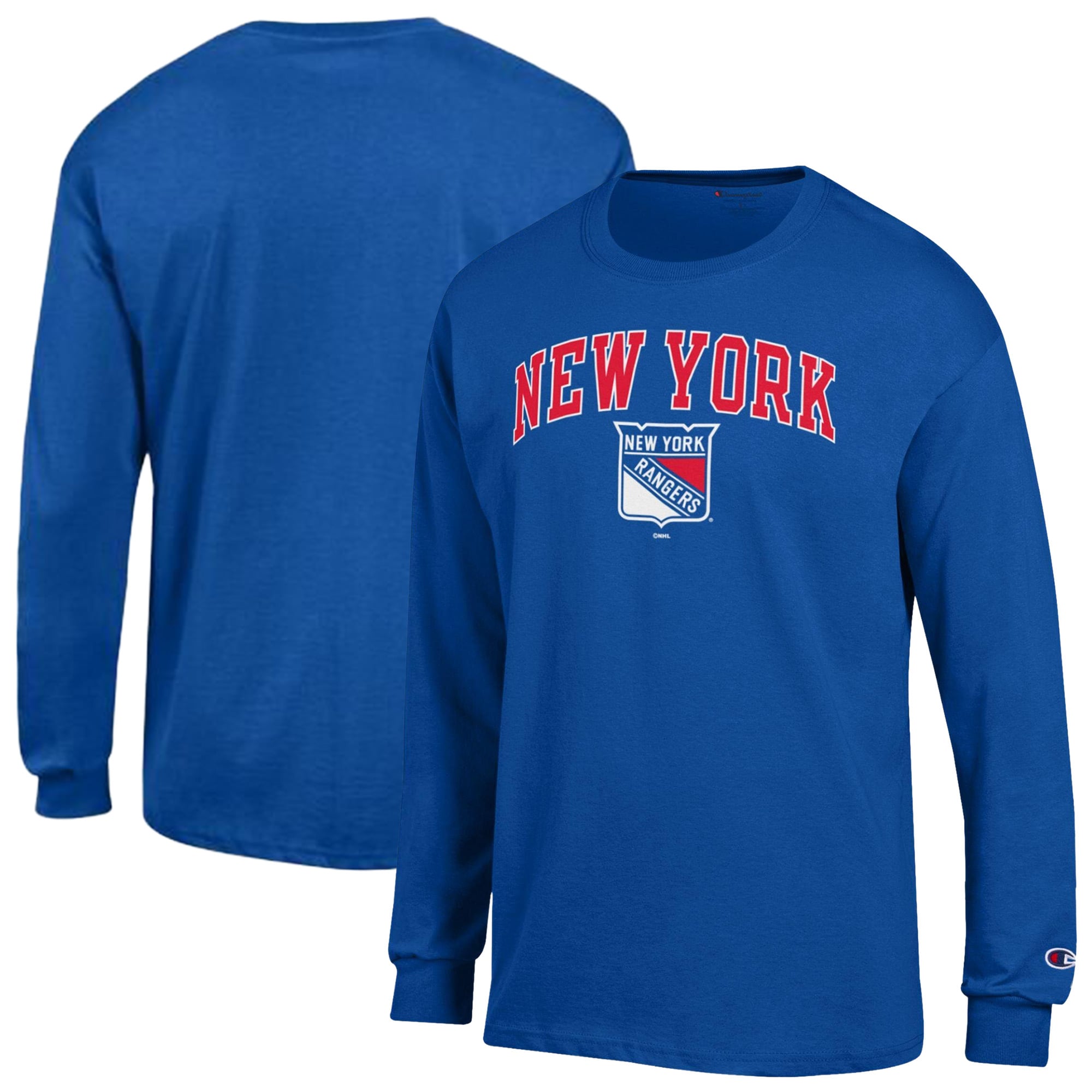 T-shirt à manches longues Champion bleu New York Rangers pour homme