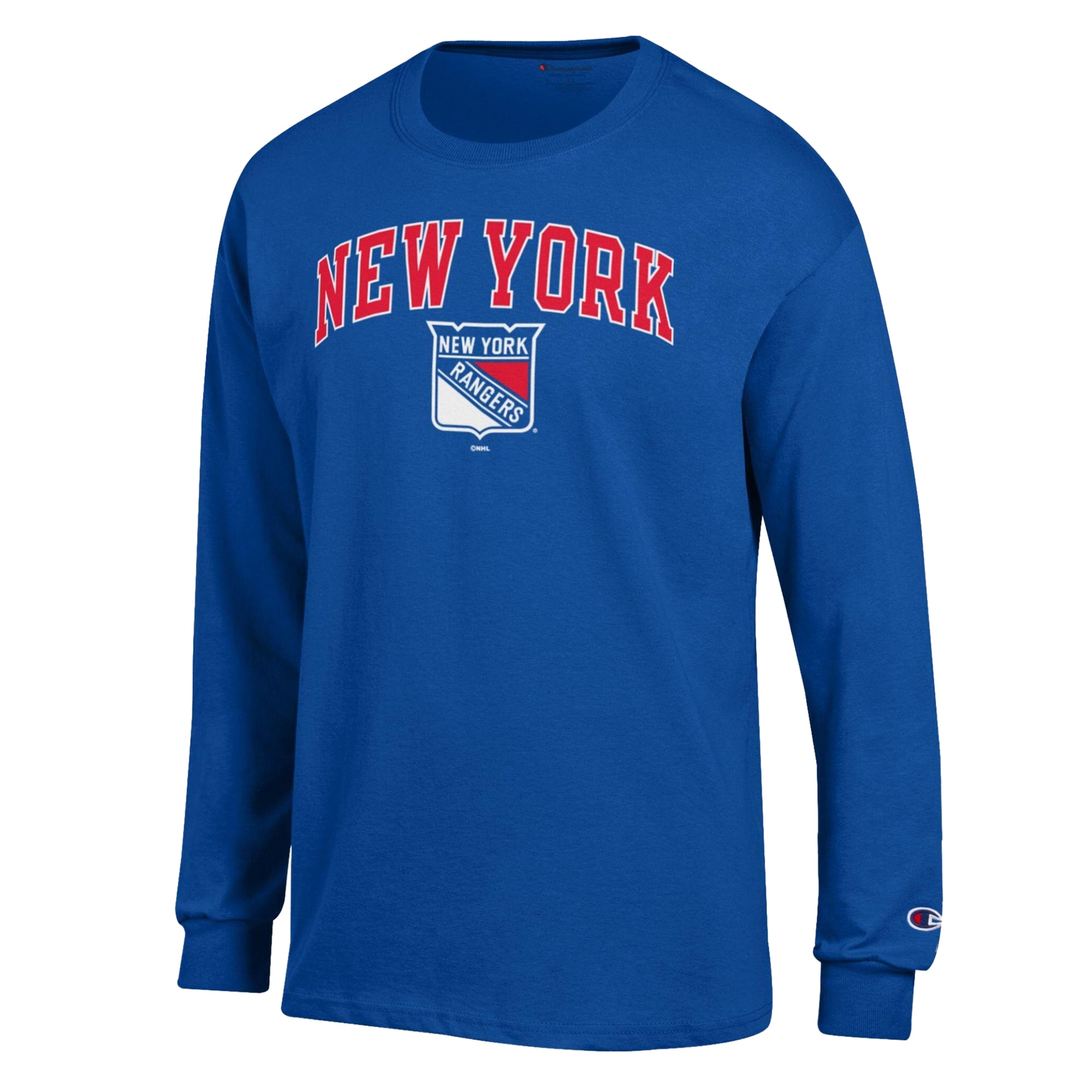 T-shirt à manches longues Champion bleu New York Rangers pour homme