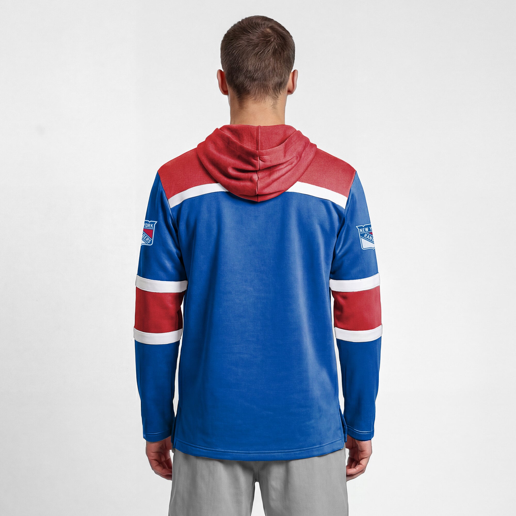 Sweat à capuche polaire de hockey pour homme Champion bleu New York Rangers