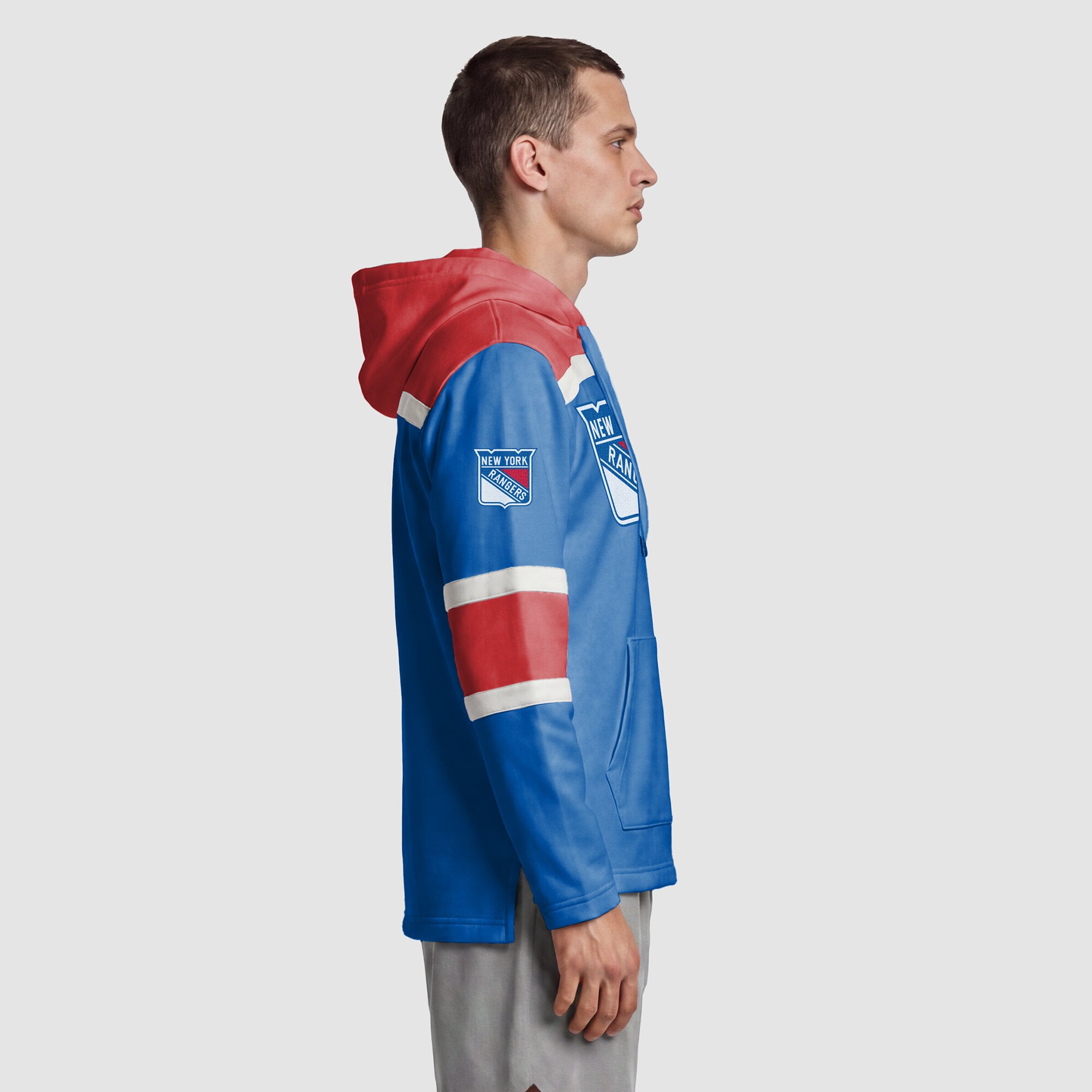Sweat à capuche polaire de hockey pour homme Champion bleu New York Rangers
