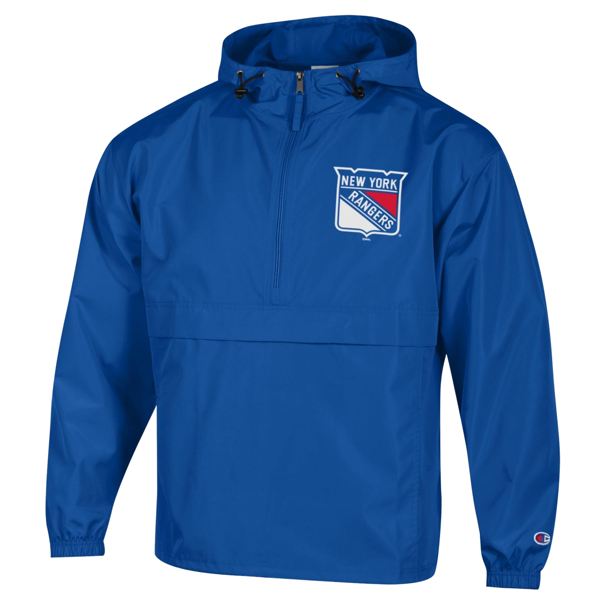 Veste coupe-vent pliable à demi-zip Champion bleue pour homme, New York Rangers
