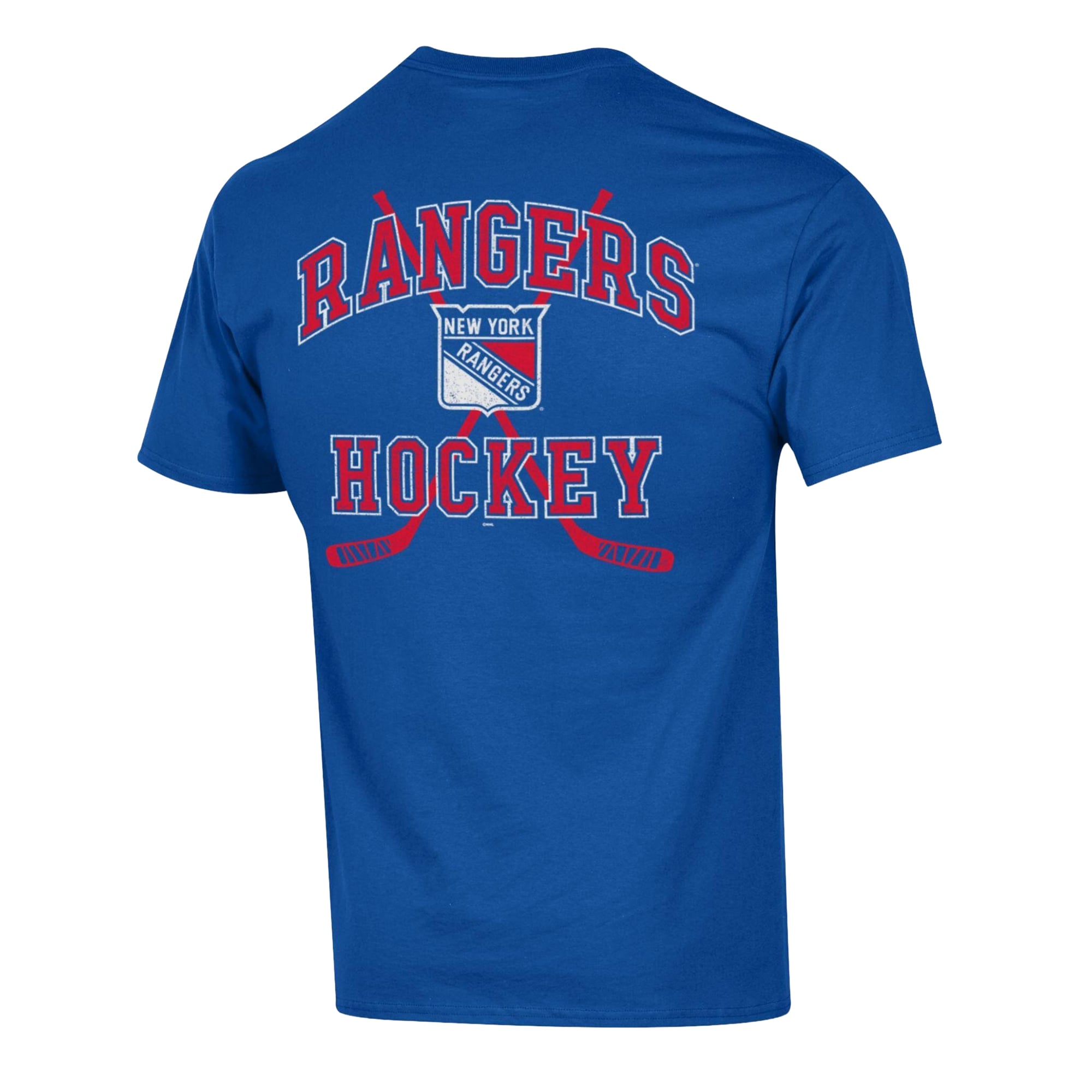 T-shirt Champion bleu pour homme des Rangers de New York « Stick With It »