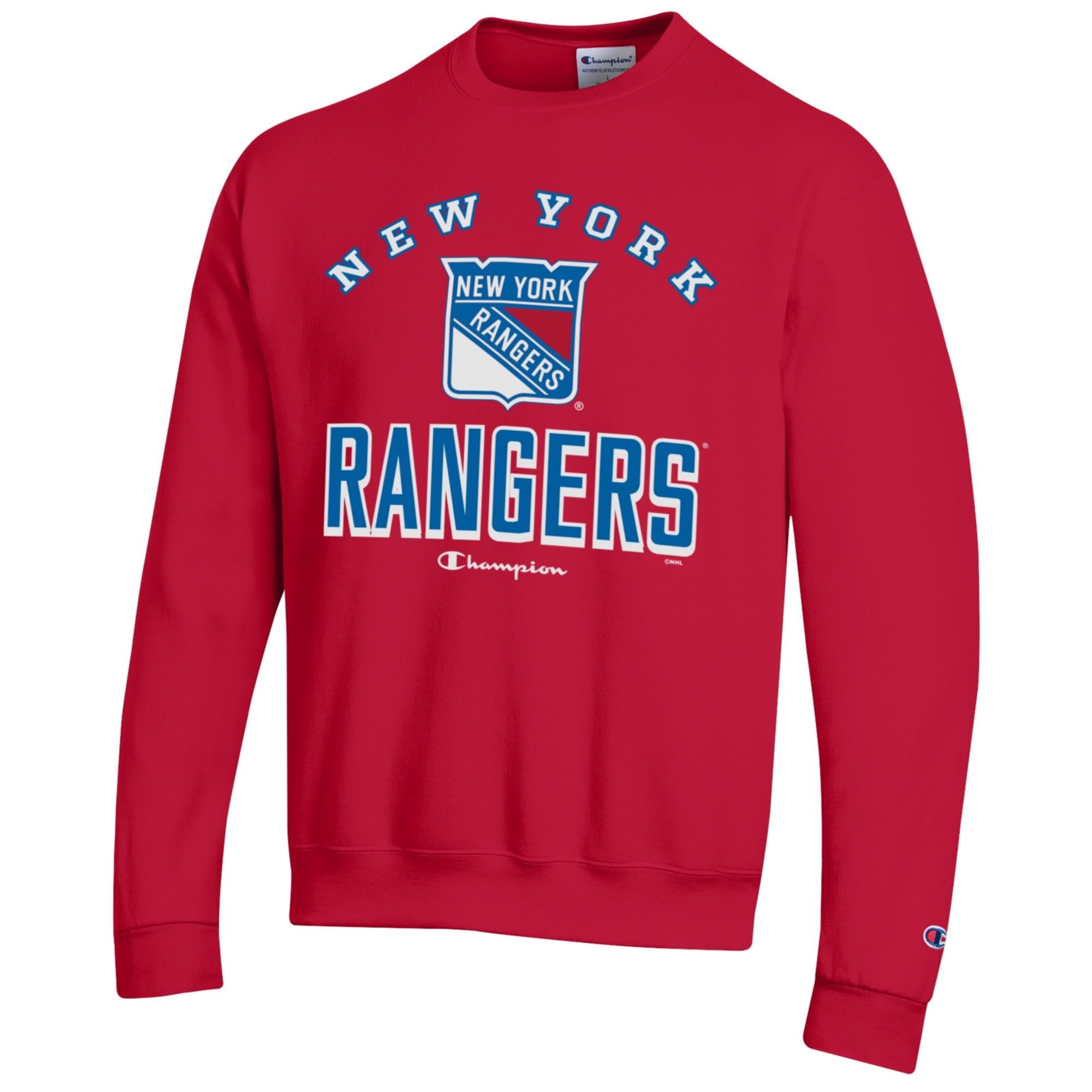 Sweat-shirt à col rond Champion rouge New York Rangers Eco Powerblend pour homme