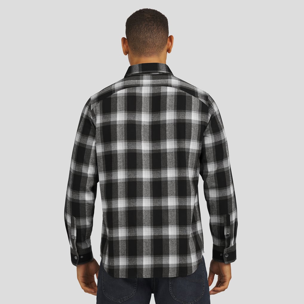 Chemise à carreaux en flanelle noire à boutons-pression de la collection Darius Rucker des Rangers de New York pour homme par Fanatics
