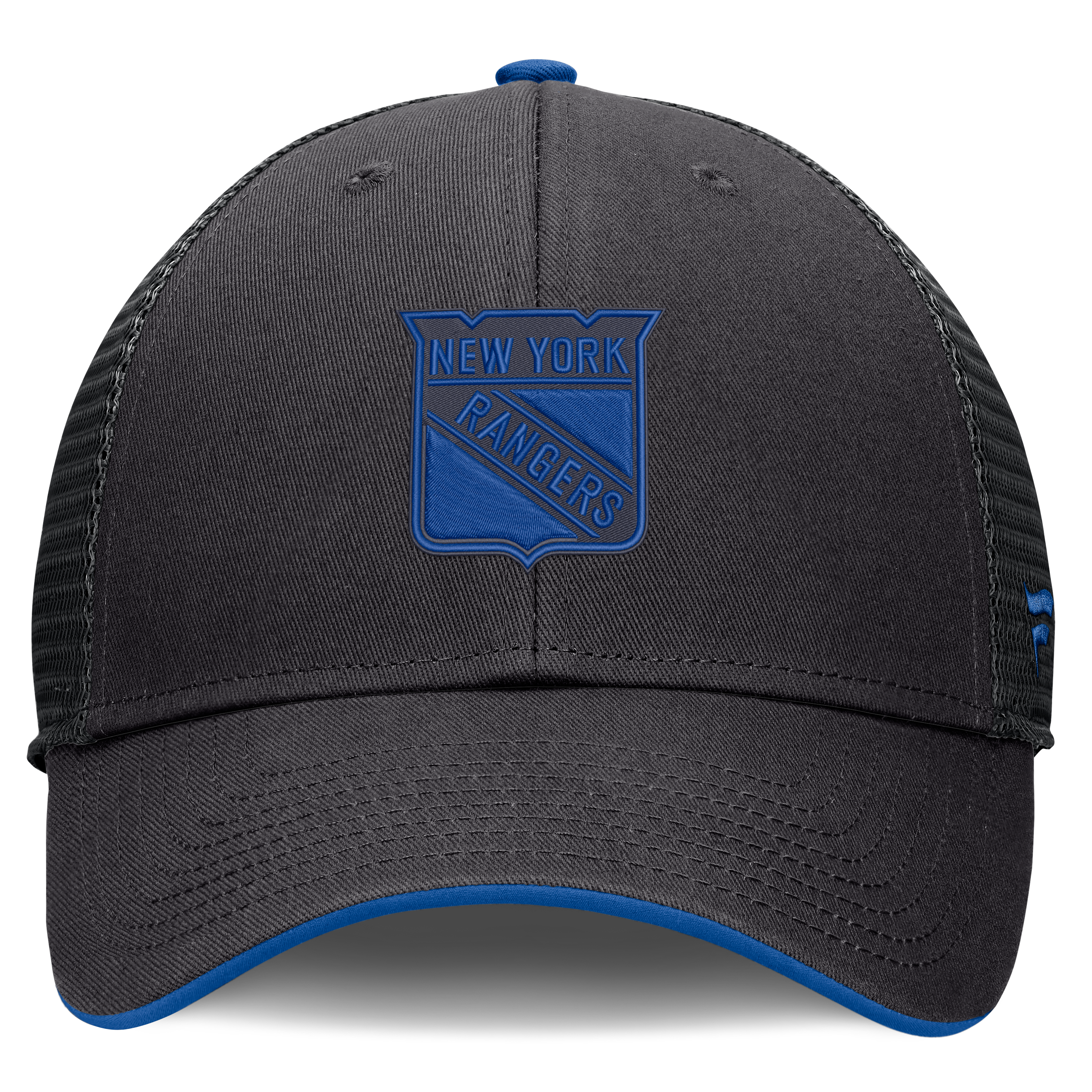 Men's Fanatics Black New York Rangers Fundamental Limits Trucker Adjustable Hat