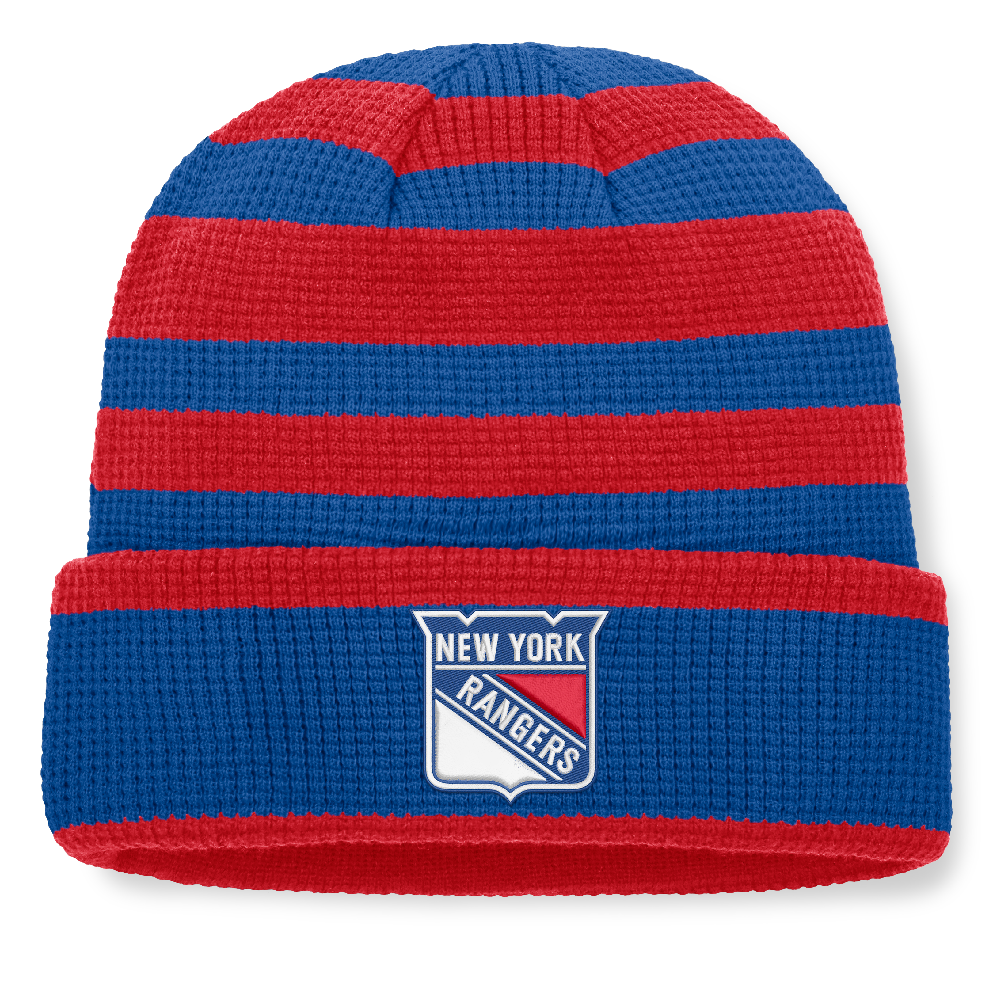 Bonnet à revers Fanatics bleu/rouge New York Rangers Fundamental Steady pour homme