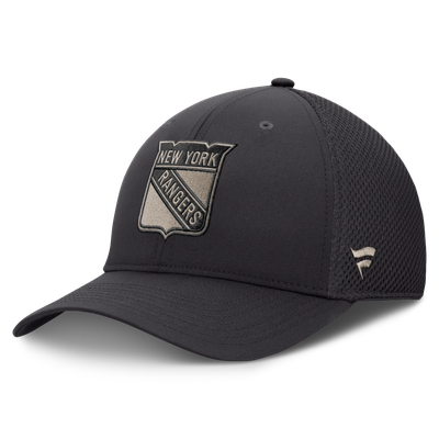 New York Rangers Fanatics Authentic Pro Road Meshback Stretch Hat - Charcoal
