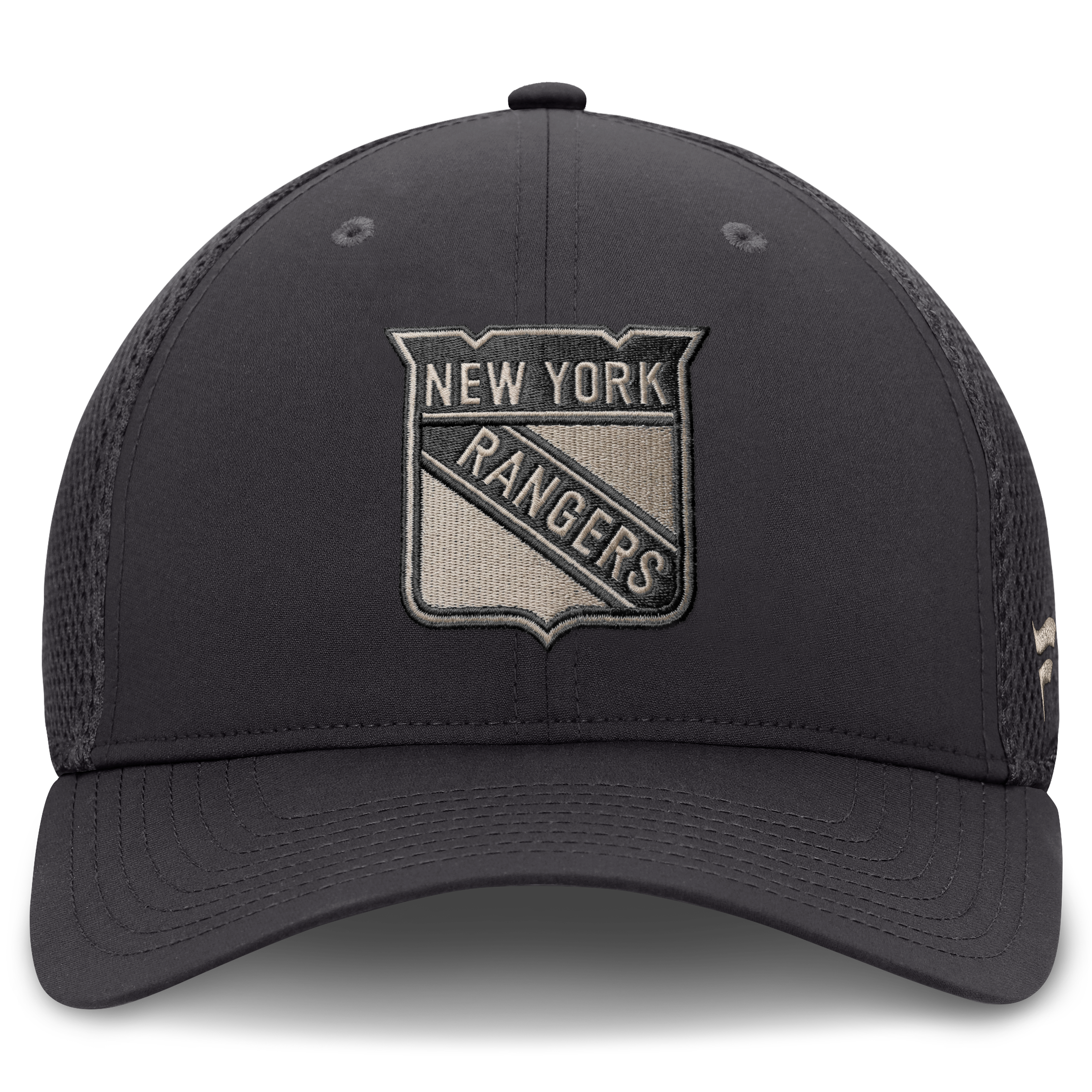 Casquette extensible Fanatics Charcoal New York Rangers Road Meshback pour homme
